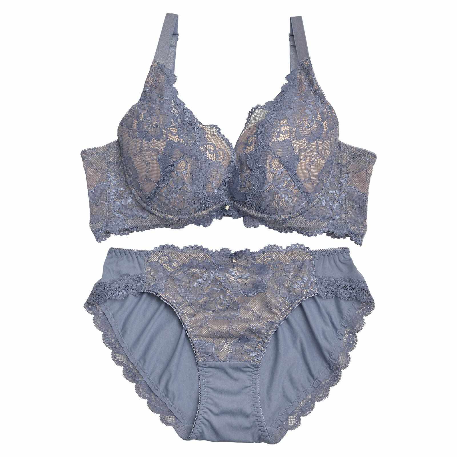 エレガントフローラル育乳脇高ブラジャー&フルバックショーツ - 【公式】247Lingerie