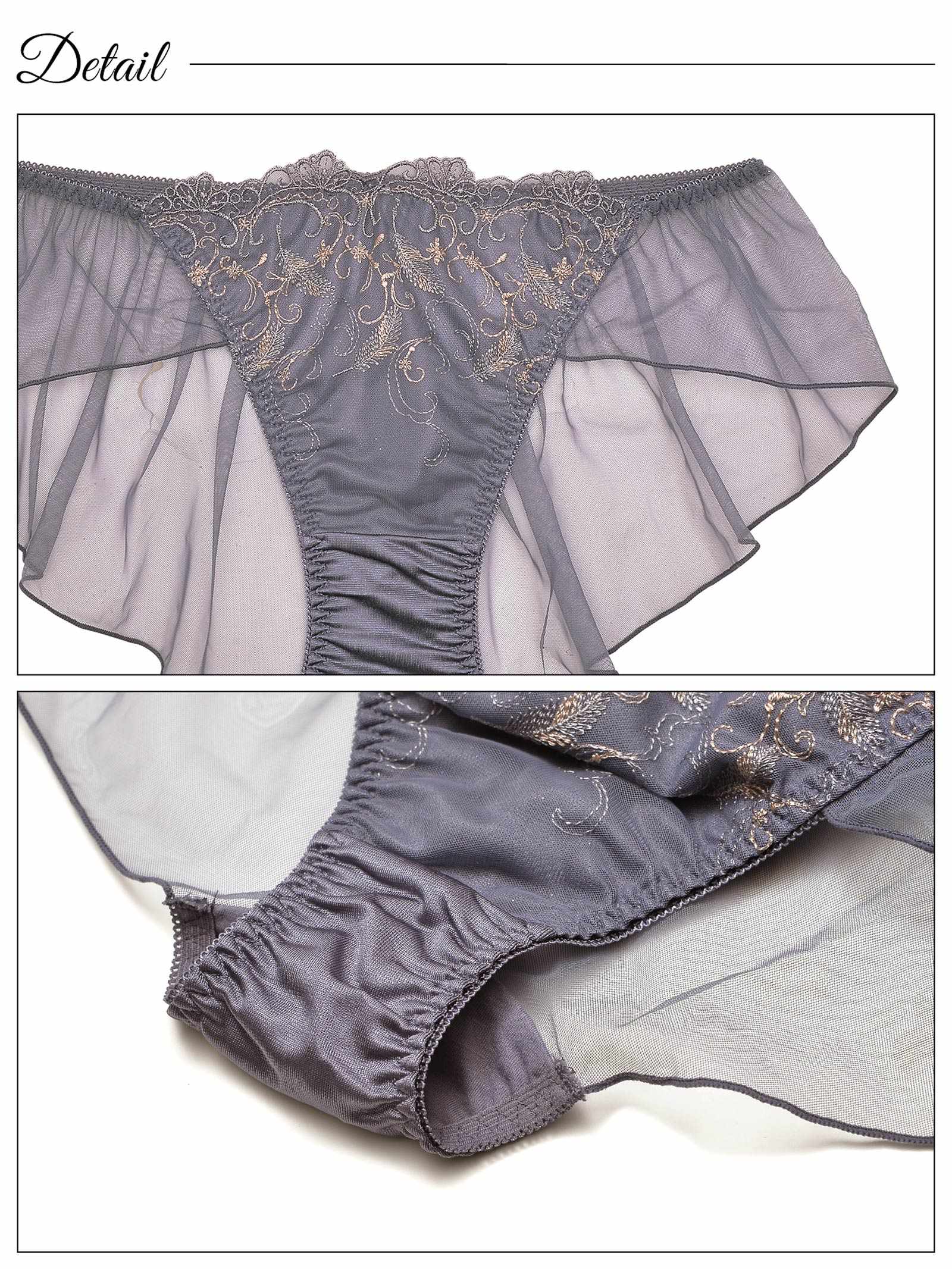 10/6新作!フェミニンプリュームレースブラジャー&バック透けフルバックショーツ