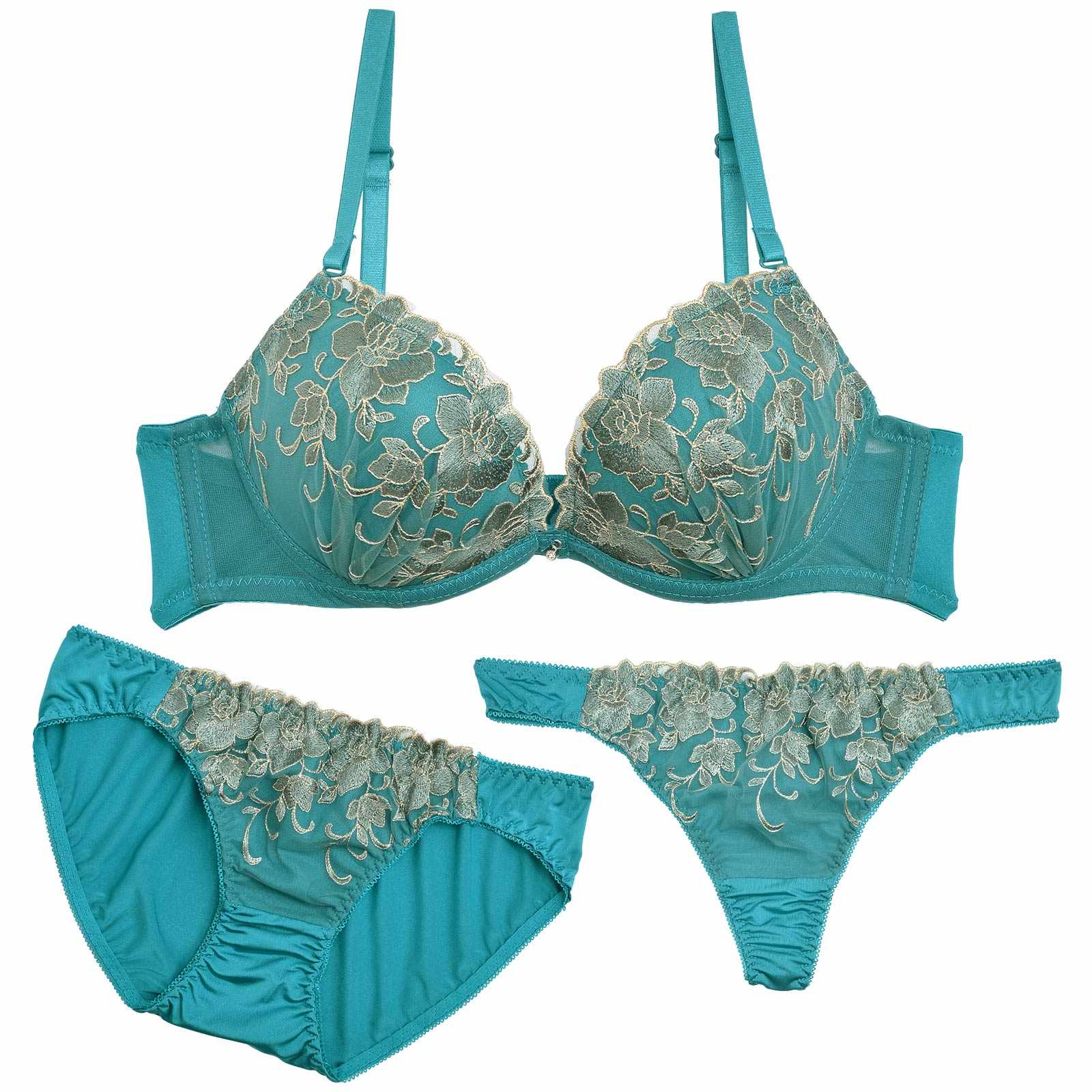 【3点セット】シックスモーキーローズブラジャー&フルバック&Tバックショーツ