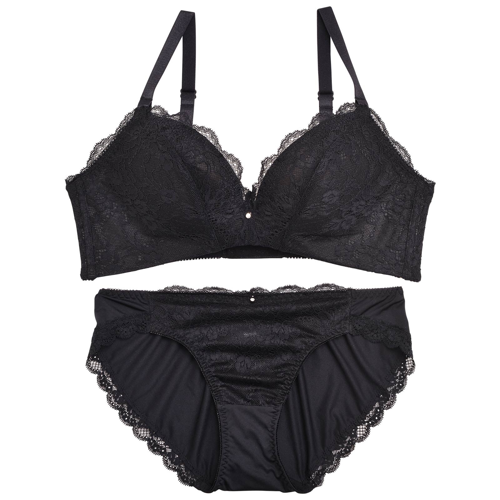 【ノンワイヤー】ナチュラルフルーロンコード育乳脇高ブラジャー&フルバックショーツ