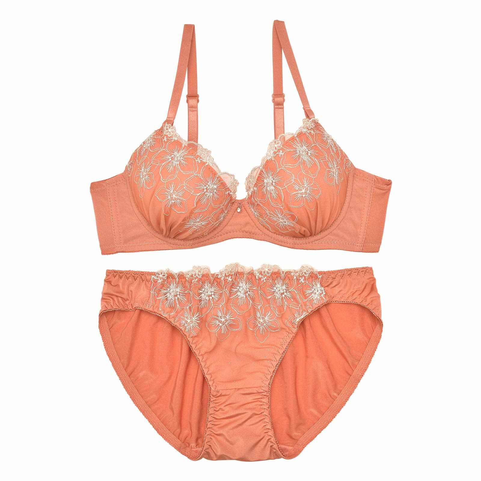 ピュアブルームエンブロイダリーブラジャー&フルバックショーツ