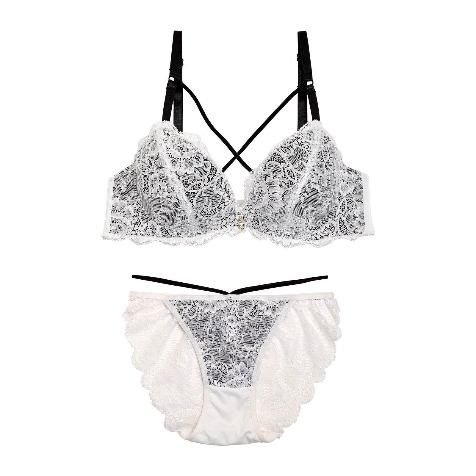 ストリングレースブラジャー&バック透けフルバックショーツ - 【公式】247Lingerie