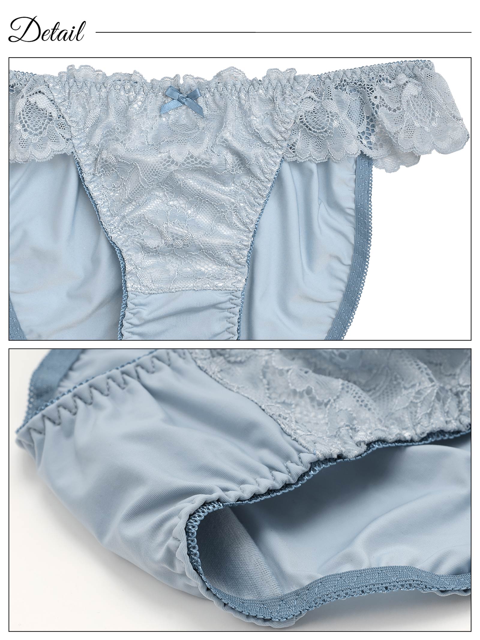 4/29新作!【ノンワイヤー】【EFサイズ】バイカラーラインフラワーレース育乳脇高ブラジャー&フルバックショーツ