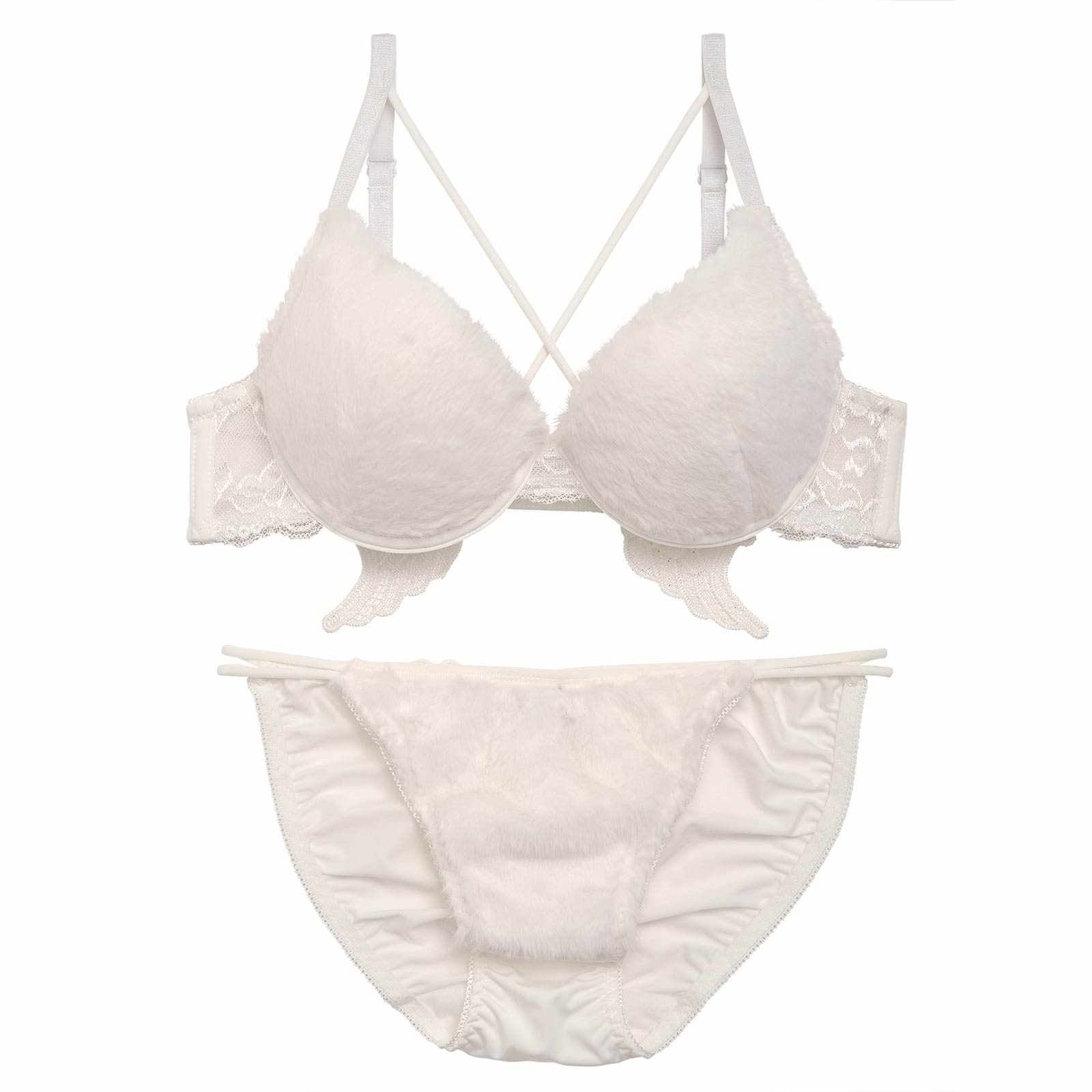 小悪魔クロスファーブラジャー&フルバックショーツ