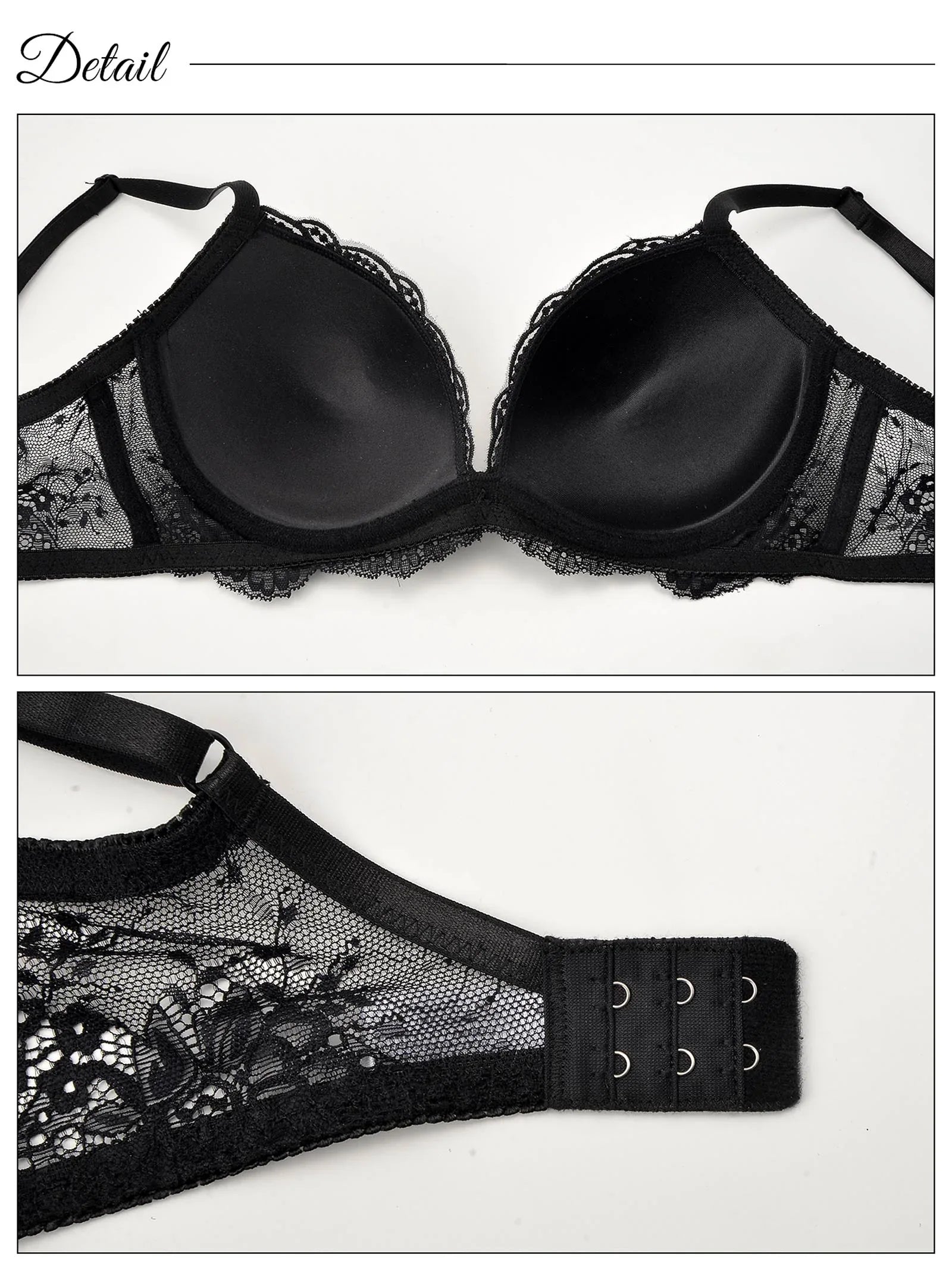 クラシカルラインレース育乳脇高ブラジャー&フルバックショーツ - 【公式】247Lingerie