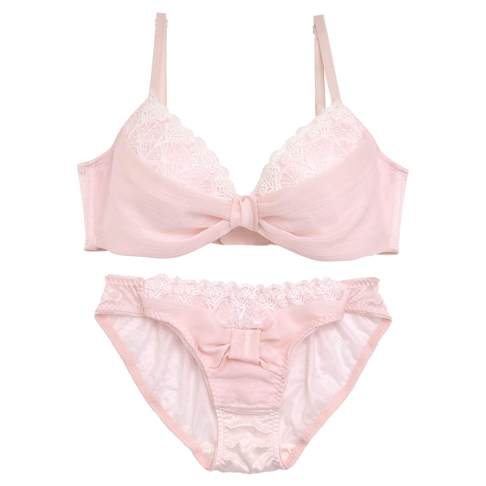 2/10再販!プリンセスリボンガーリー育乳脇高ブラジャー&フルバックショーツ - 【公式】247Lingerie