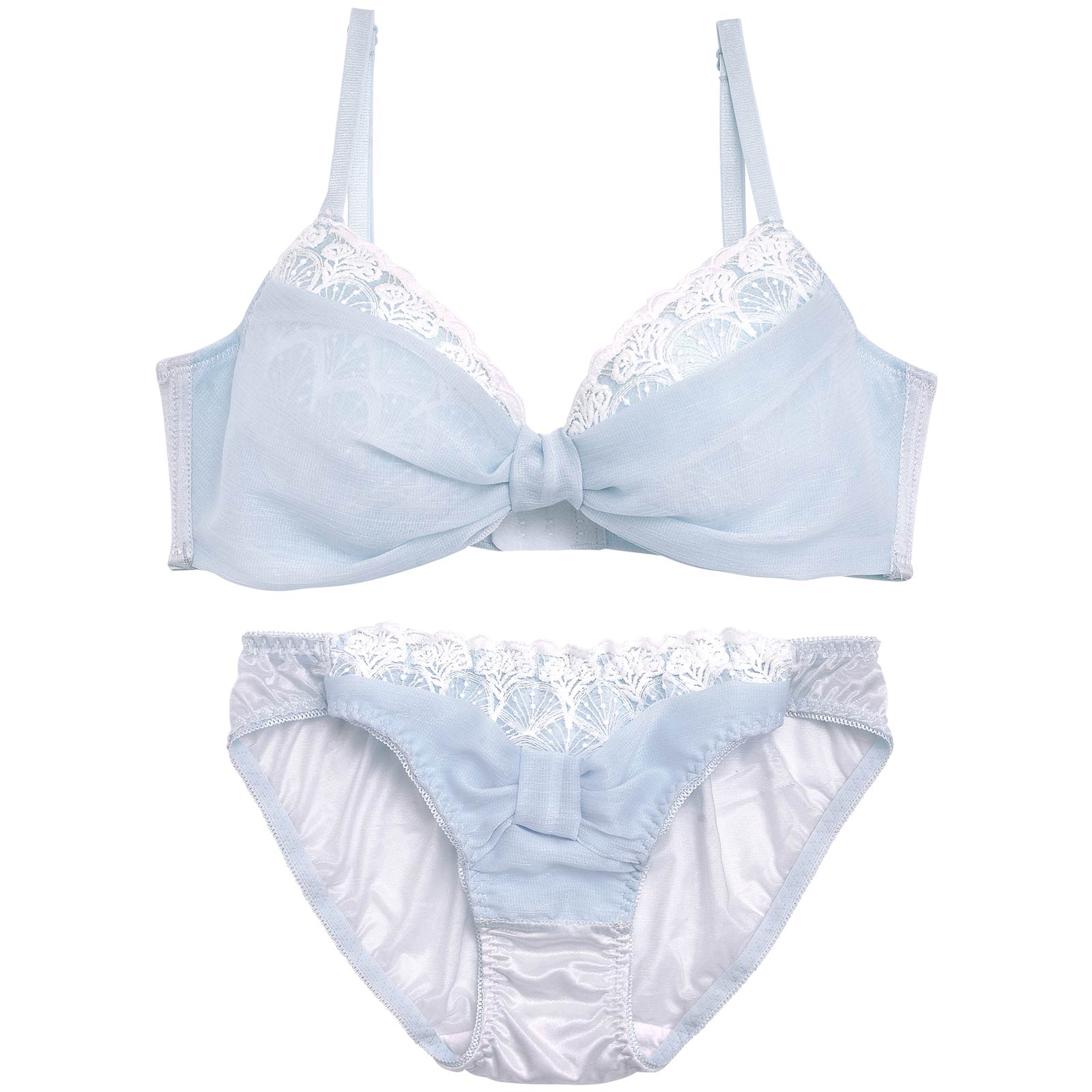 2/10再販!プリンセスリボンガーリー育乳脇高ブラジャー&フルバックショーツ - 【公式】247Lingerie