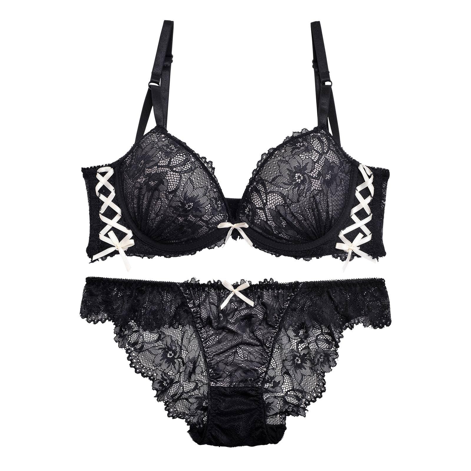 2/14再販!【三上悠亜着用】シャルムレースアップ育乳脇高ブラジャー&バック透けフルバックショーツ - 【公式】247Lingerie