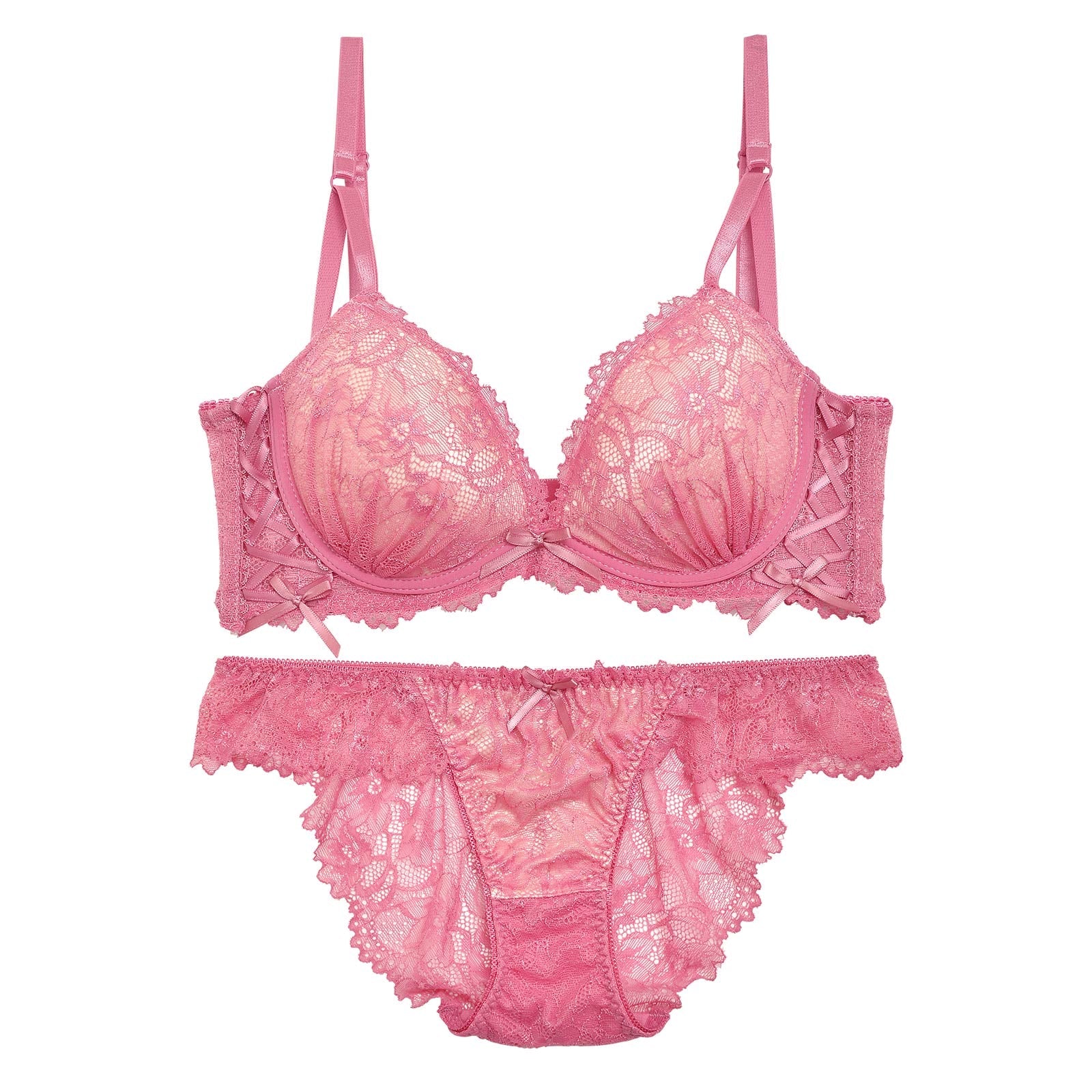 10/7再販!【三上悠亜着用】シャルムレースアップ育乳脇高ブラジャー&バック透けフルバックショーツ