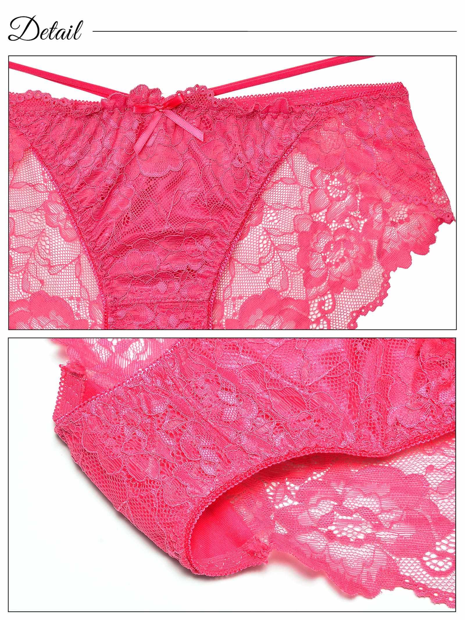 【EFサイズ】オールフラワーレースアップブラジャー&バック透けフルバックショーツ - 【公式】247Lingerie