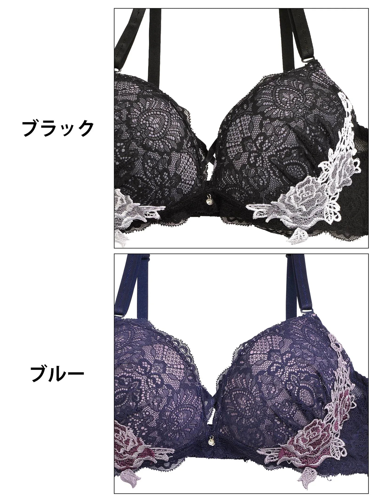 2/19再販!【三上悠亜着用】レーシィアンティークサイドローズ刺繍ブラジャー&バック透けフルバックショーツ - 【公式】247Lingerie