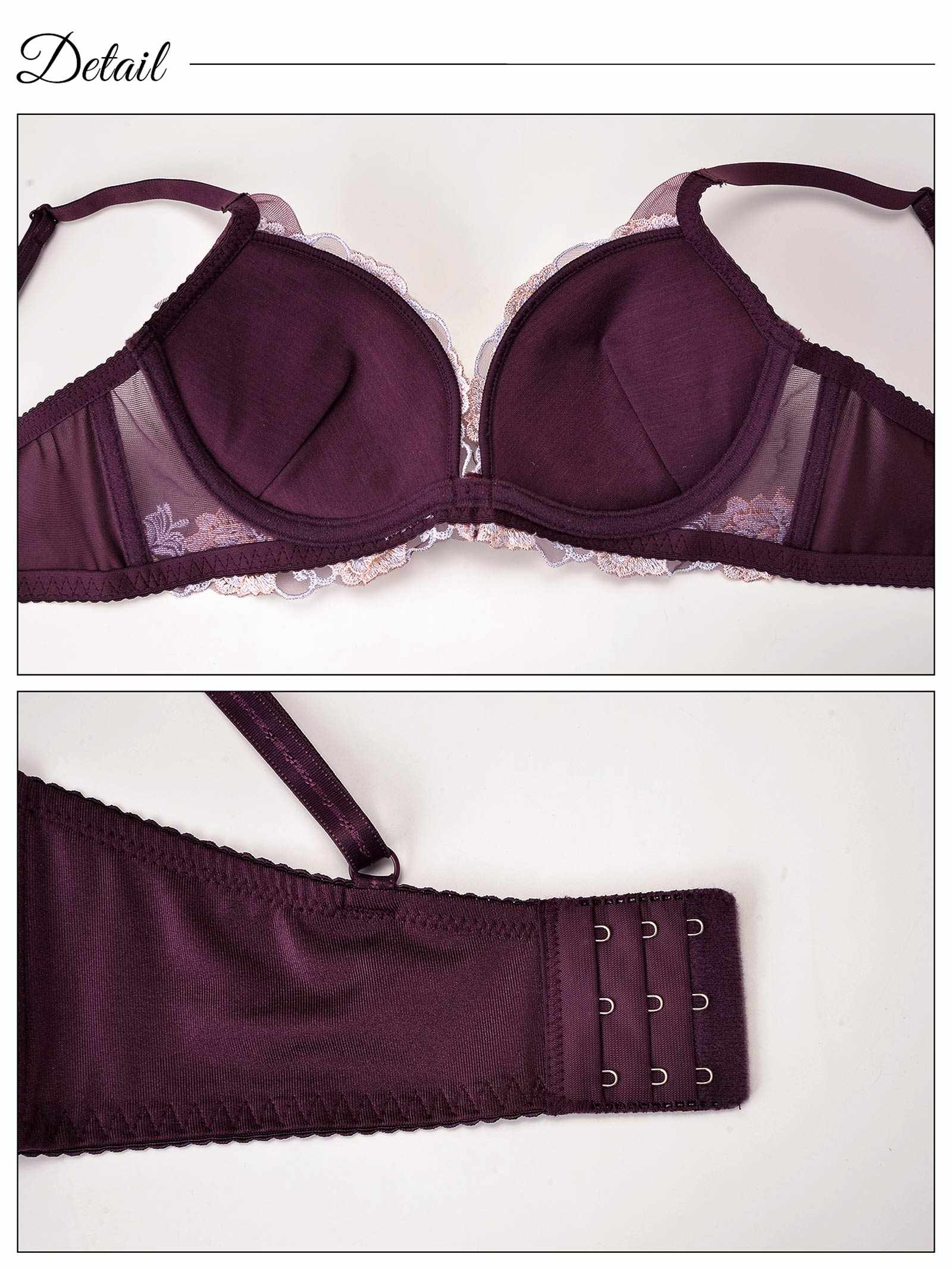 10/12新作!【三上悠亜着用】グロッシィフラワーエンブロイダリー育乳脇高ブラジャー&フルバックショーツ