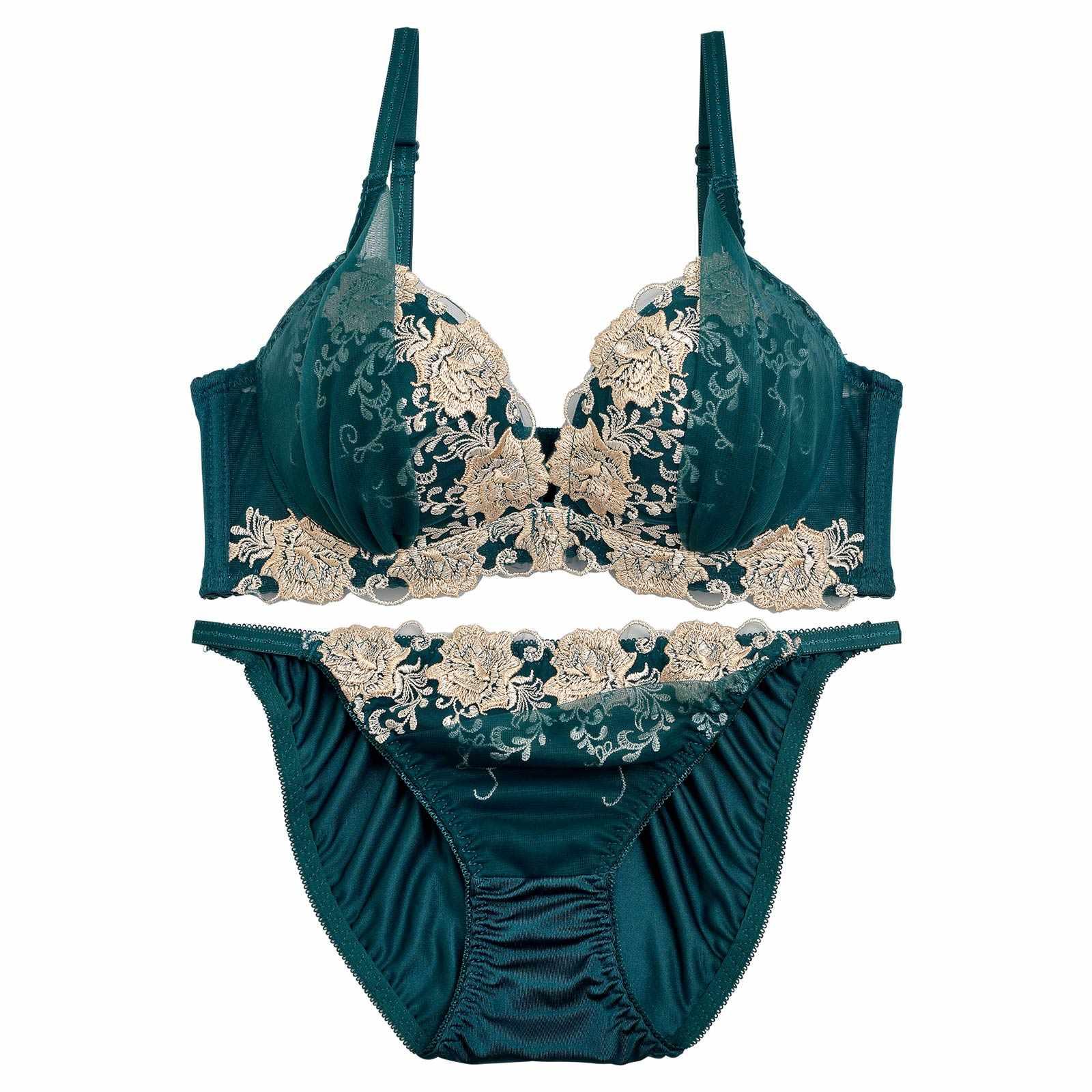 3/3再販!【三上悠亜着用】グロッシィフラワーエンブロイダリー育乳脇高ブラジャー&フルバックショーツ