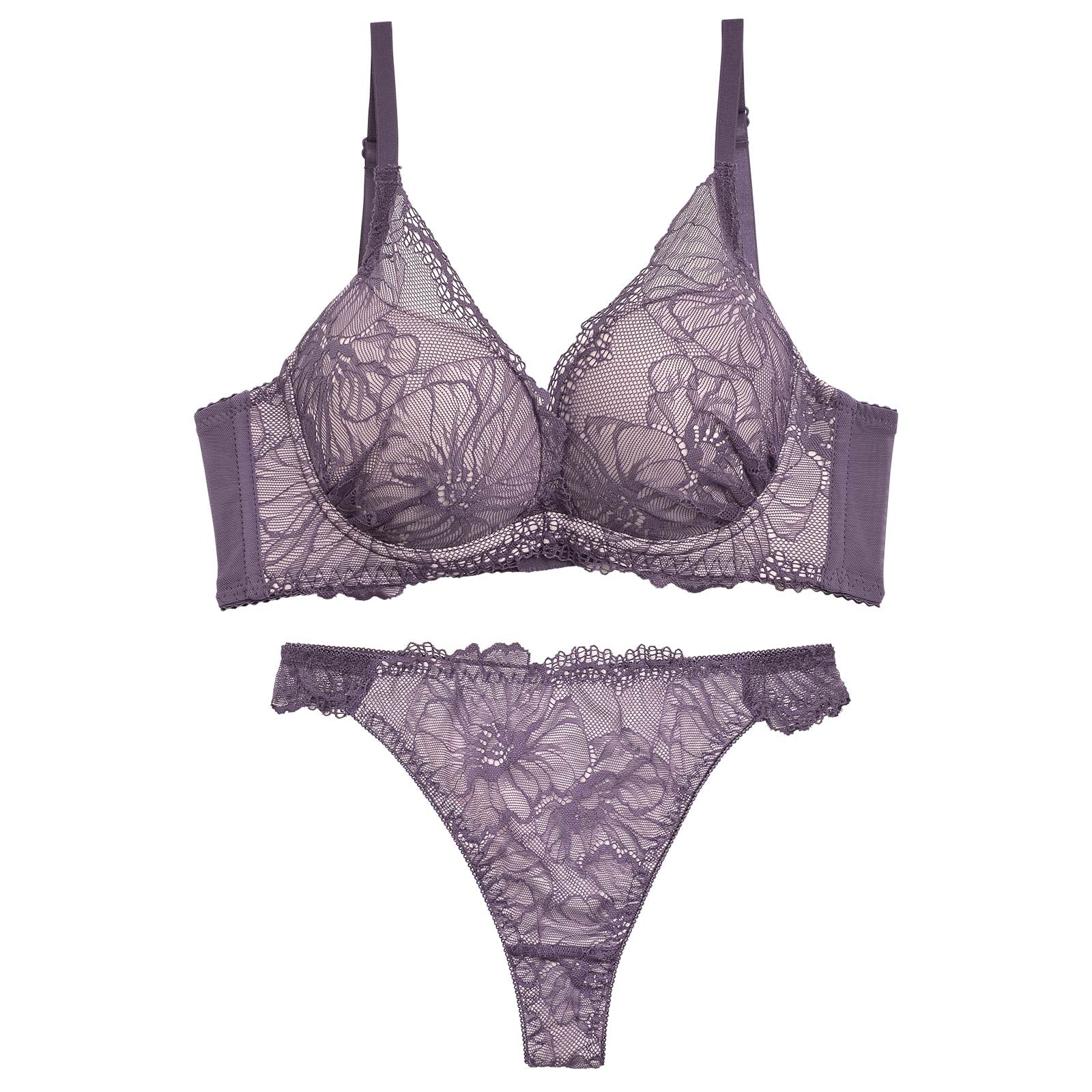1/22再販!【三上悠亜着用】ラグジュアリーフラワーレース育乳脇高ブラジャー&バック透けTバックショーツ