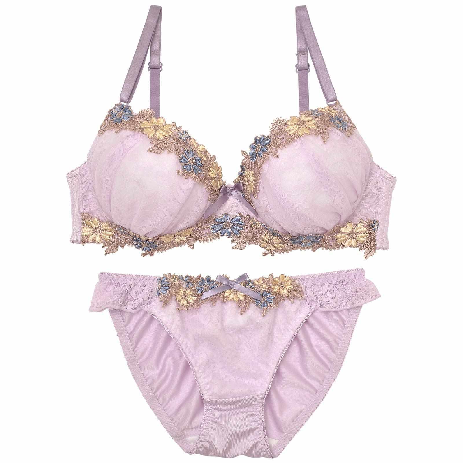 ガーリーパステルブロッサムブラジャー&フルバックショーツ - 【公式】247Lingerie