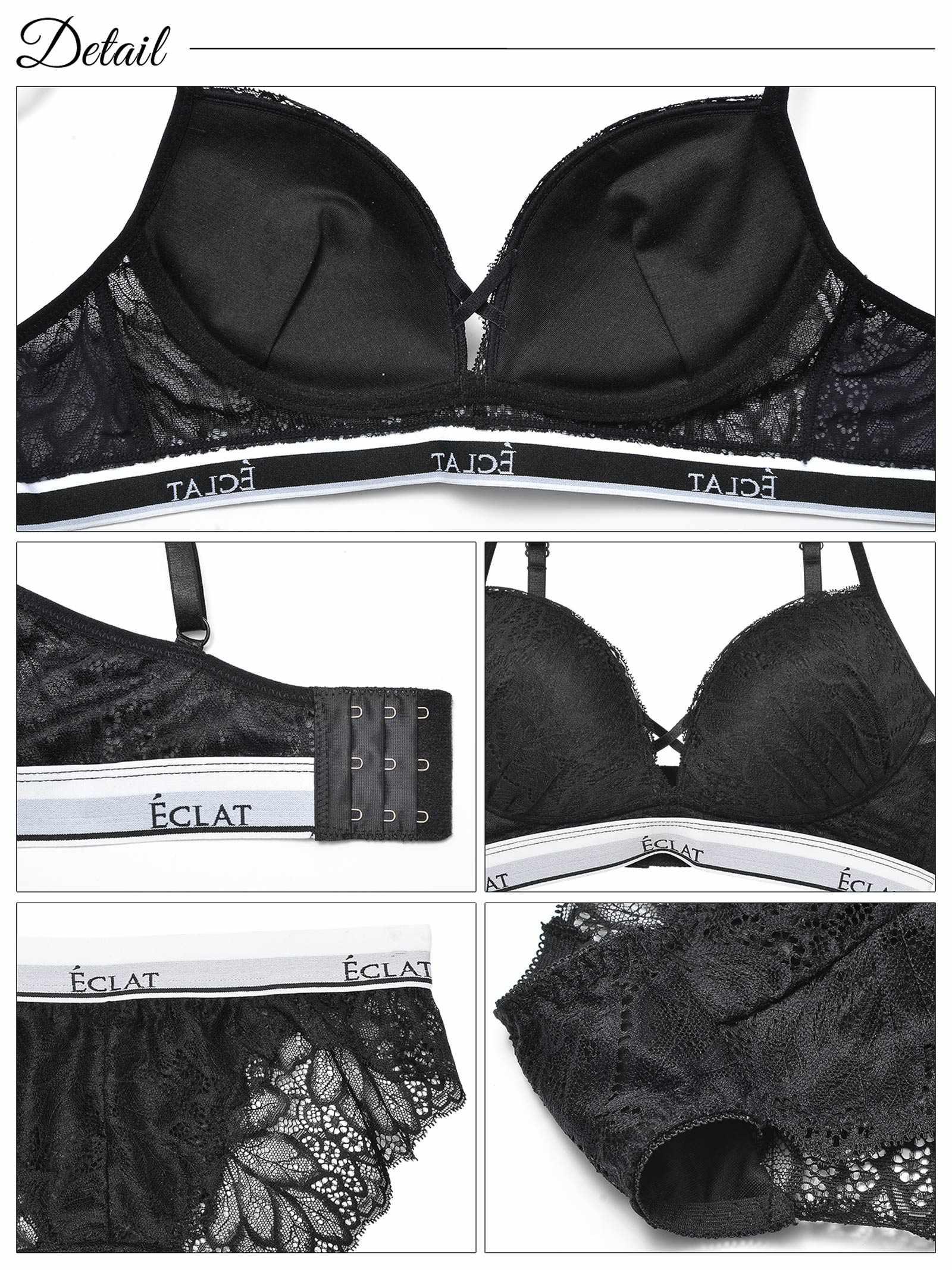 2/19再販!【ノンワイヤー】カジュアルレースアップブラジャー&バック透けフルバックショーツ - 【公式】247Lingerie