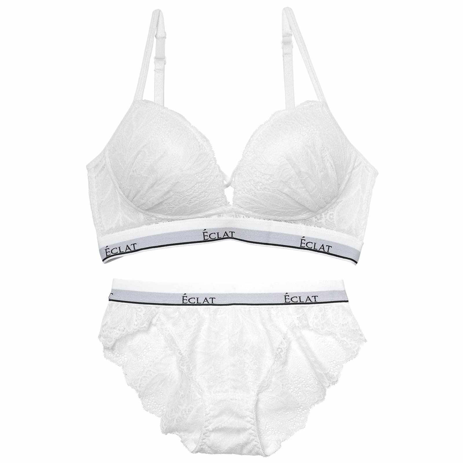 2/19再販!【ノンワイヤー】カジュアルレースアップブラジャー&バック透けフルバックショーツ - 【公式】247Lingerie