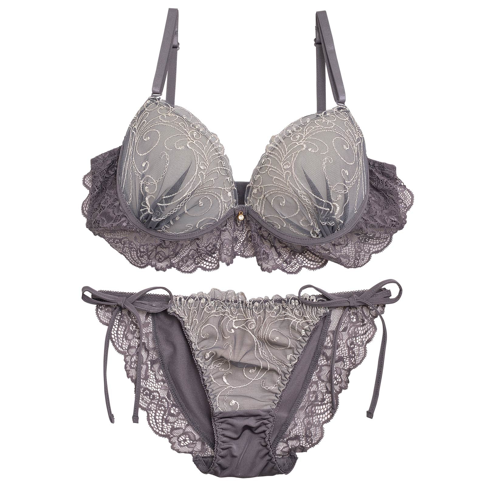 11/13再販!【三上悠亜着用】ロイヤルレースレイヤードブラジャー&サイド紐フルバックショーツ