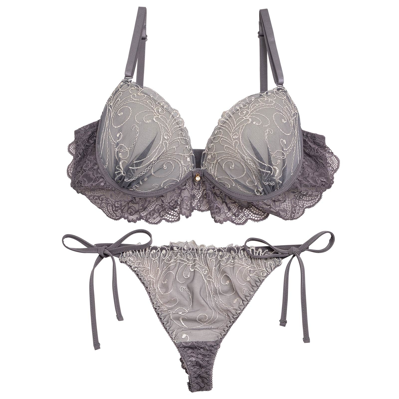 1/8再販!【三上悠亜着用】ロイヤルレースレイヤードブラジャー&サイド紐Tバックショーツ - 【公式】247Lingerie