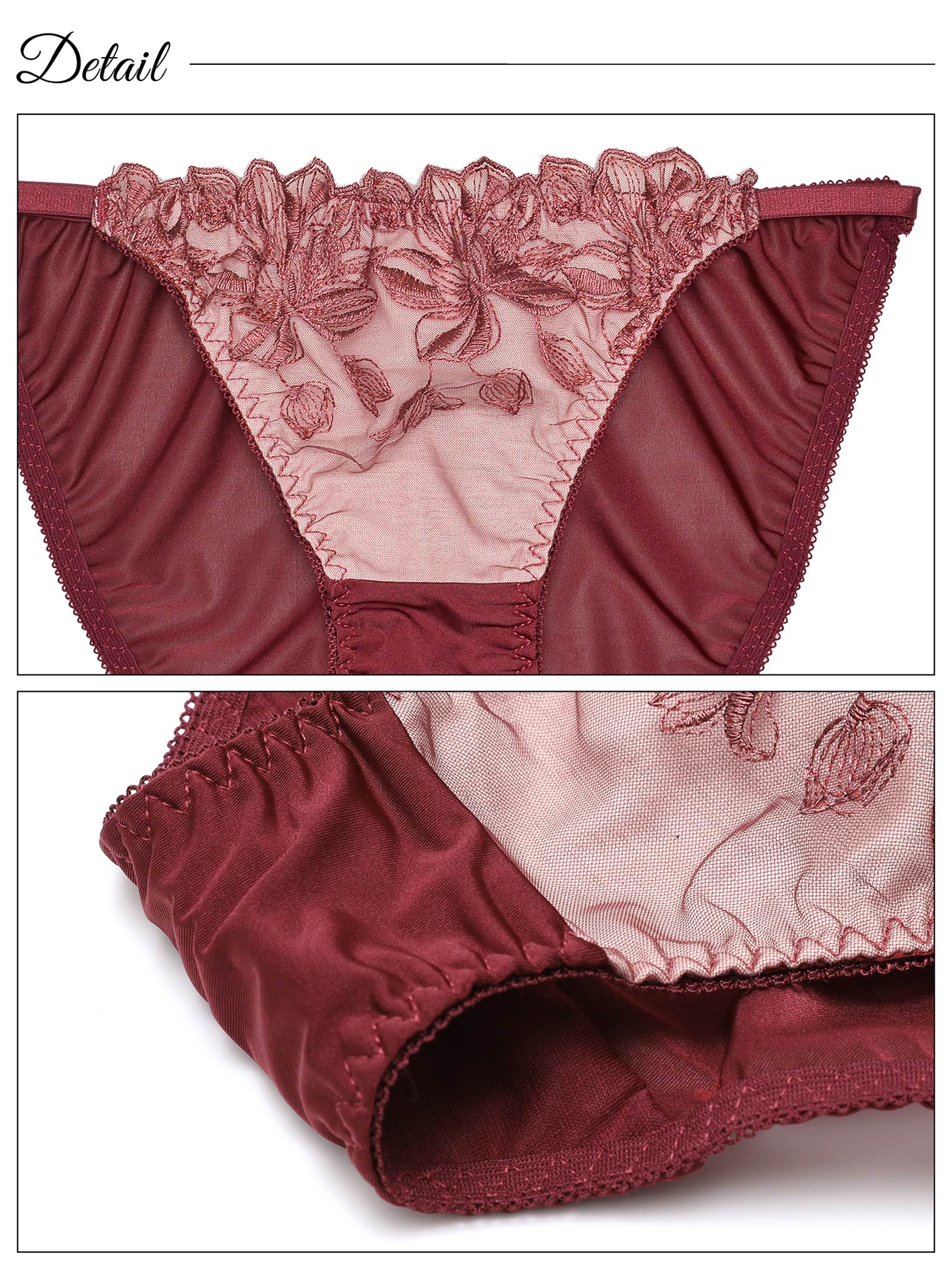 11/29新作!サテンチュールエンブロイダリーブラジャー&フルバックショーツ