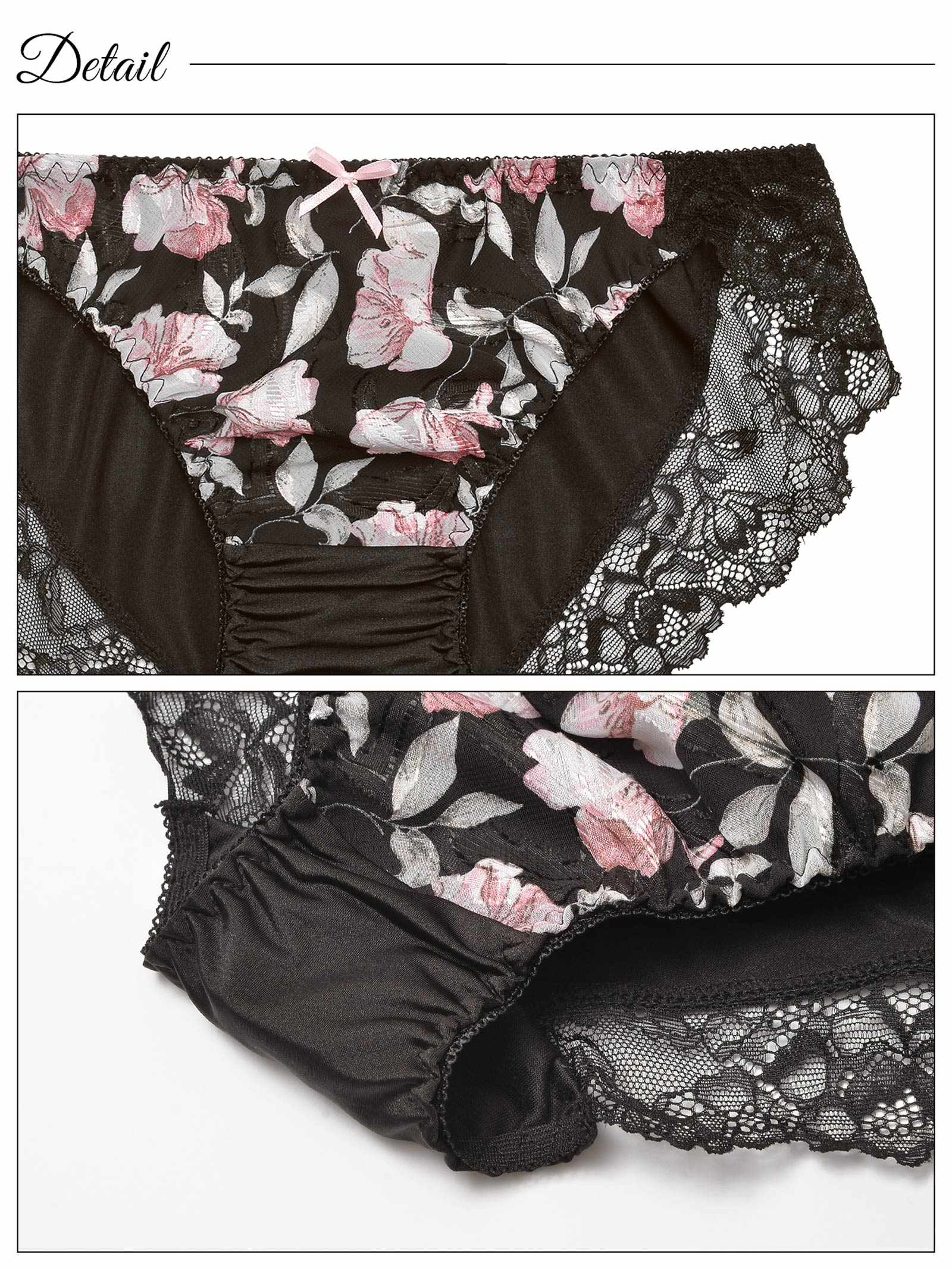 3/11新作!フェミニンフローラルシフォン育乳脇高ブラジャー&フルバックショーツ