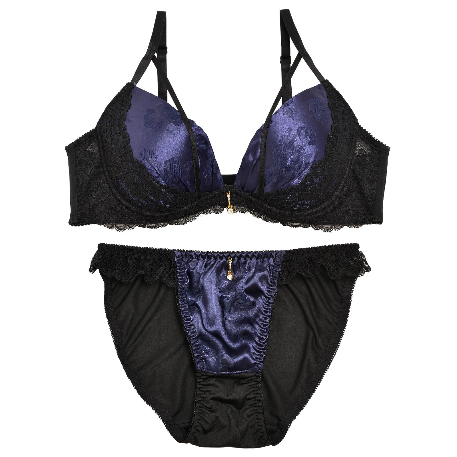 1/15再販!【三上悠亜着用】グロスフラワーストリングサイドレースブラジャー&フルバックショーツ