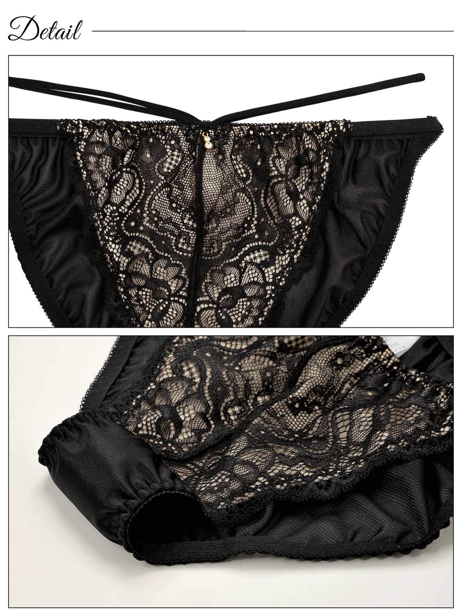 7/29新作!【三上悠亜着用】【ノンワイヤー】【3L4L5Lサイズ】レーシィクロスコードブラジャー&フルバックショーツ