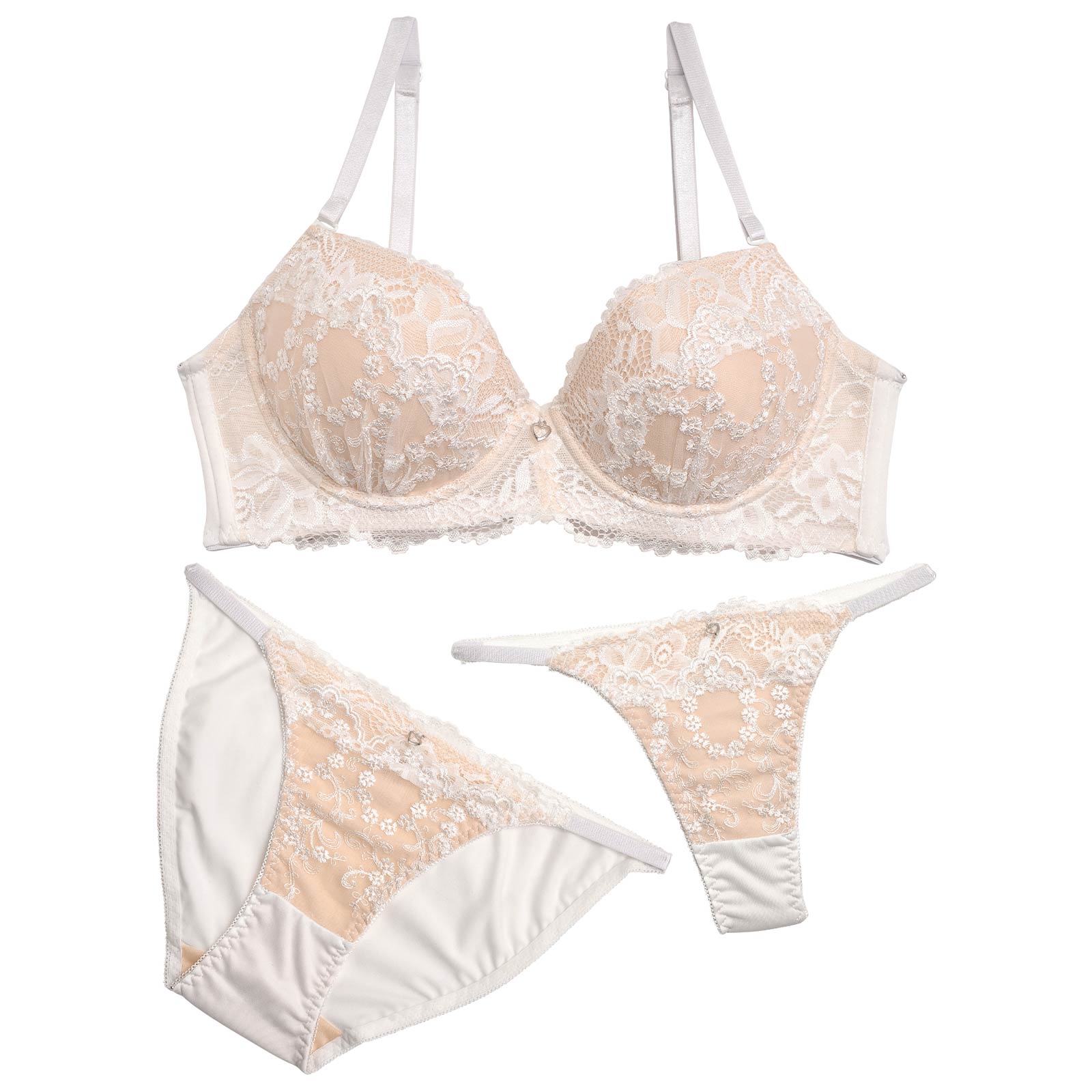 【三上悠亜着用】【3点セット】ロイヤルゴシックレース育乳脇高ブラジャー&フルバック&Tバックショーツ