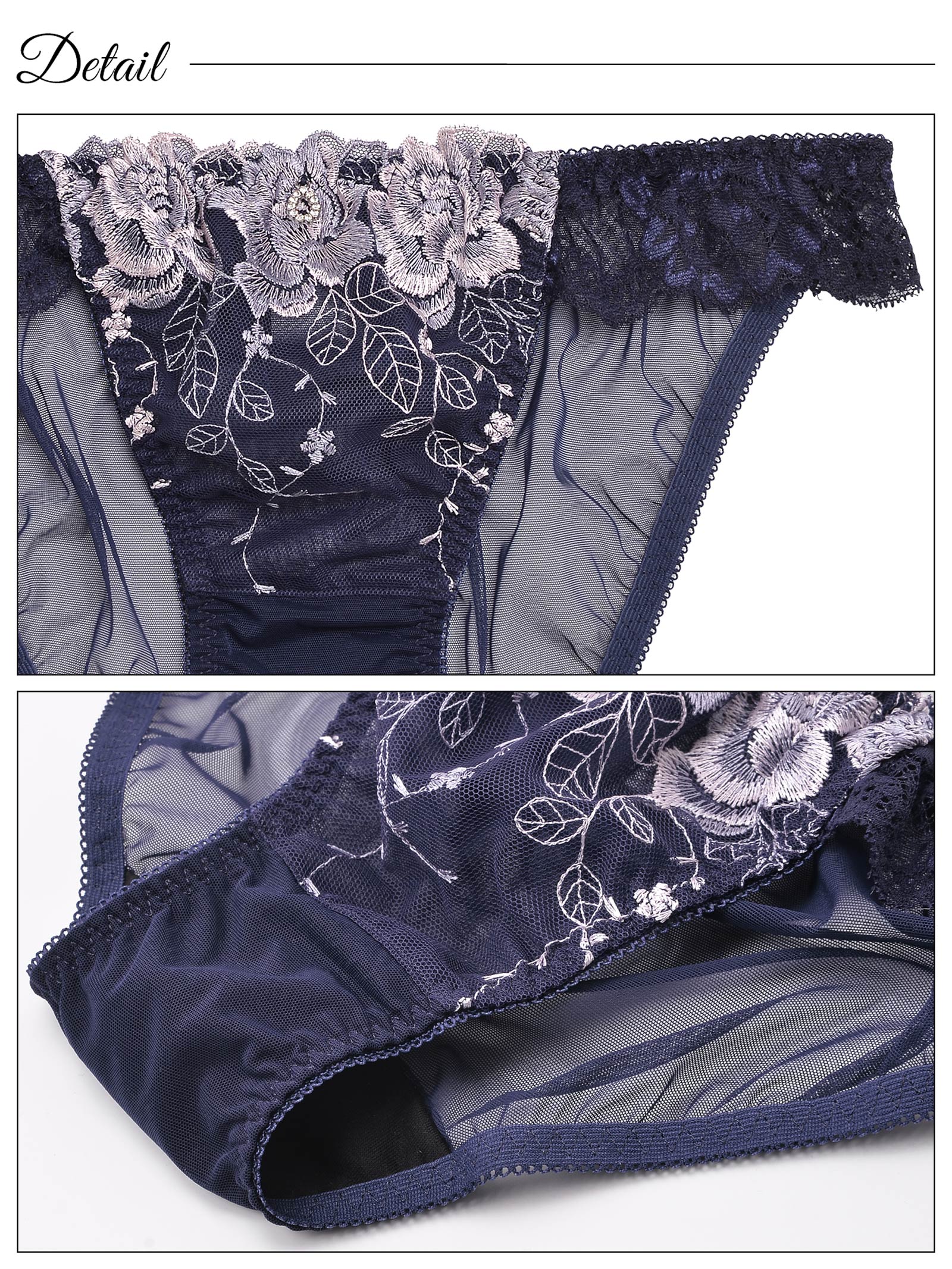 2/3再販!ロマンティックベルローズ育乳脇高ブラジャー&バック透けフルバックショーツ - 【公式】247Lingerie