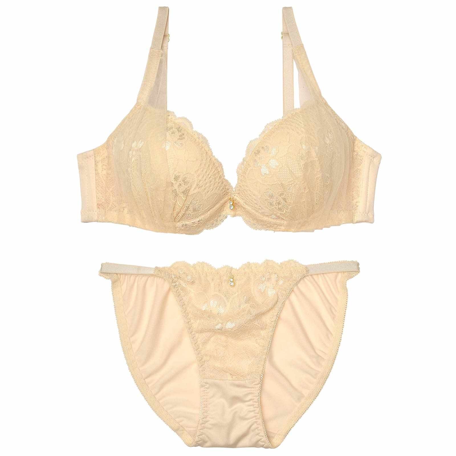 ブルームレーシィチュールブラジャー&フルバックショーツ