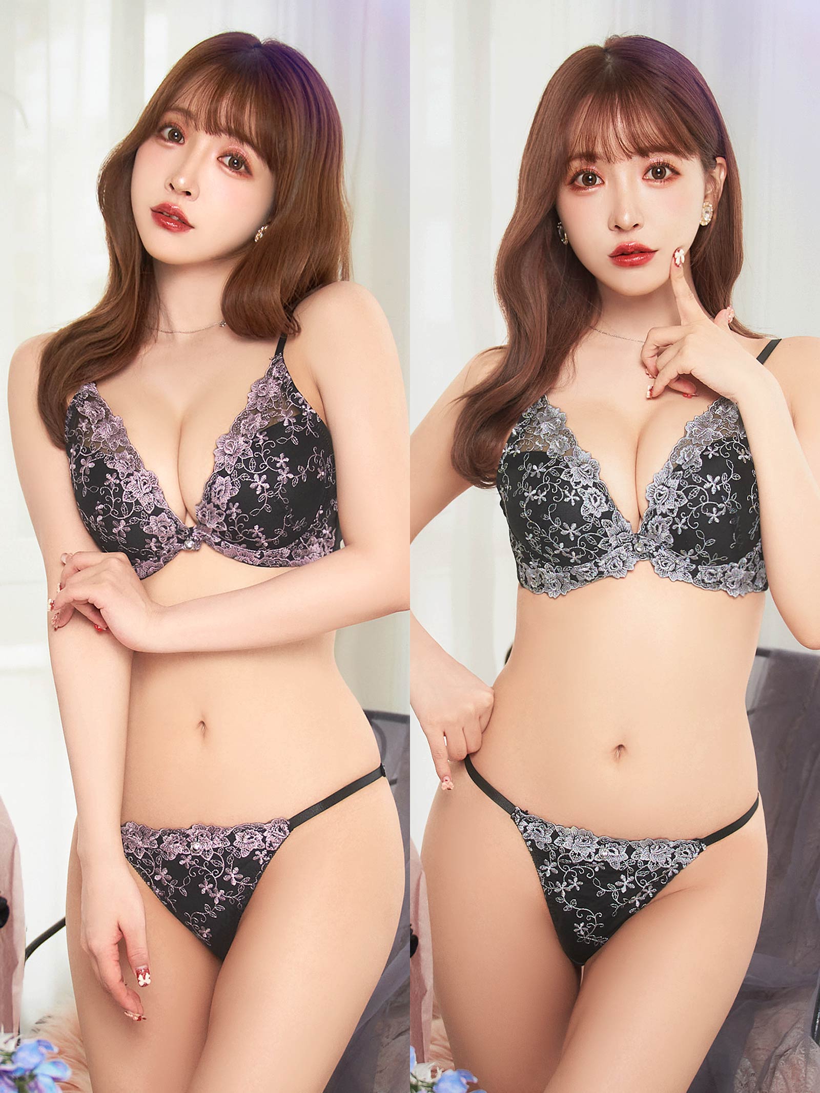 1/24新作!三上悠亜着用【3点セット】ビューティフルアイビーローズ育乳脇高ブラジャー&フルバック&Tバックショーツ