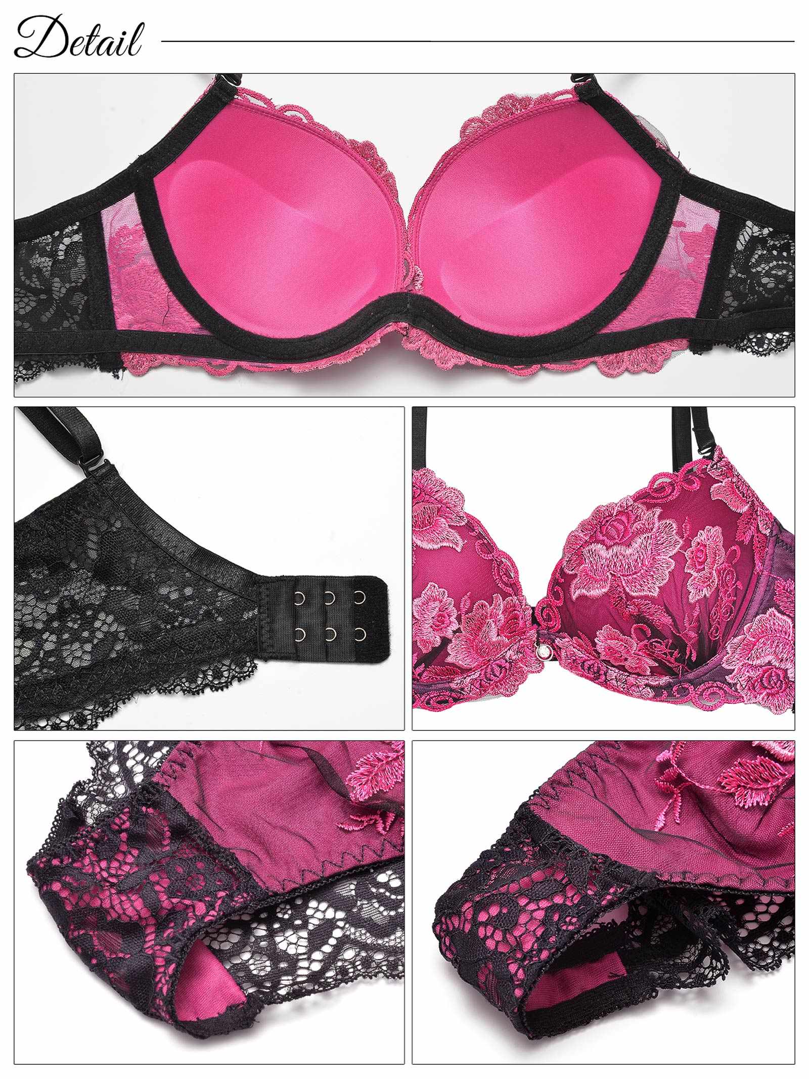 【三上悠亜着用】【3点セット】ディープマーベラスローズ育乳脇高ブラジャー&バック透けフルバック&Tバックショーツ - 【公式】247Lingerie