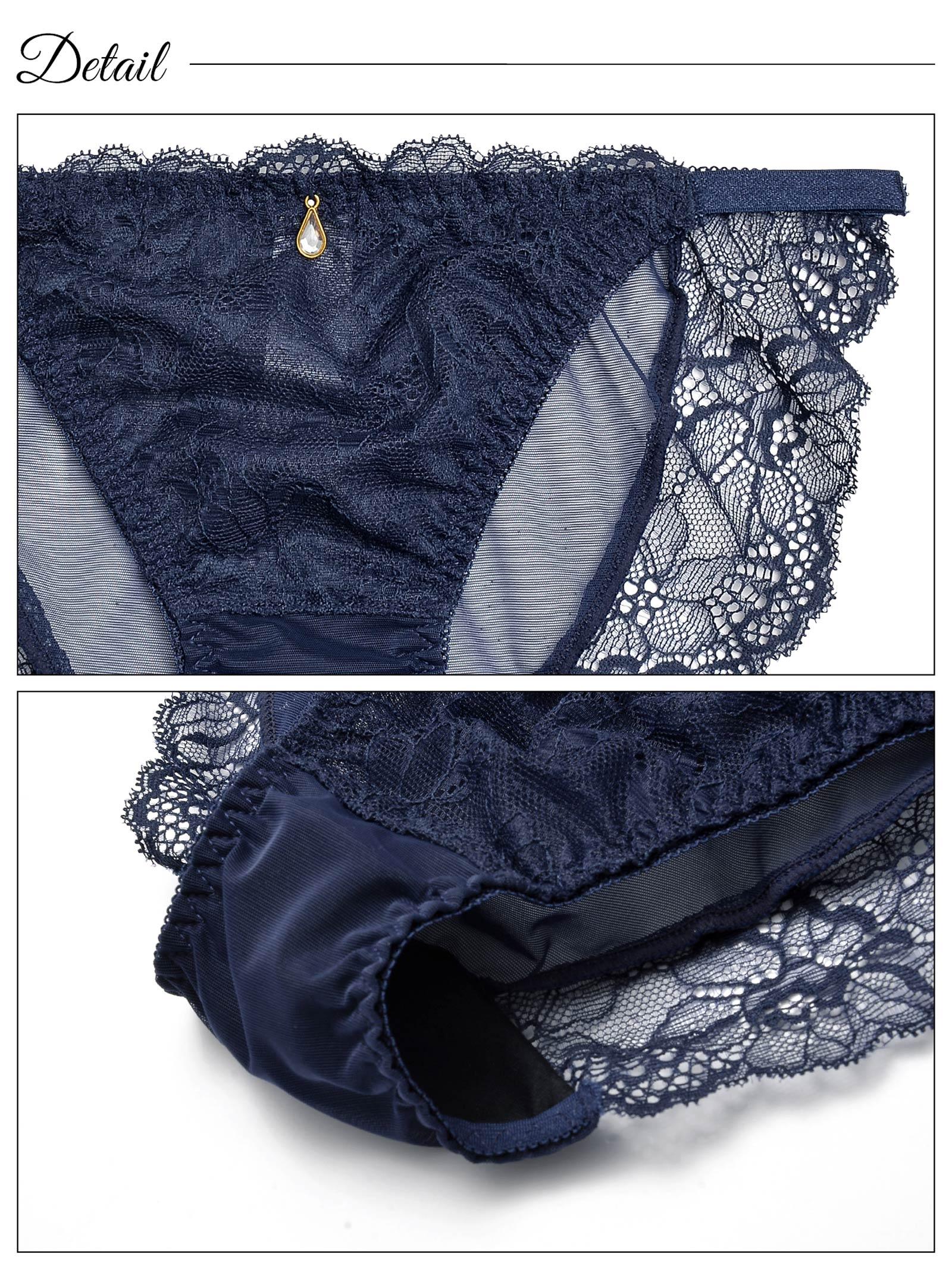 ドレッシーオールフラワーレース育乳脇高ブラジャー&フルバックショーツ - 【公式】247Lingerie