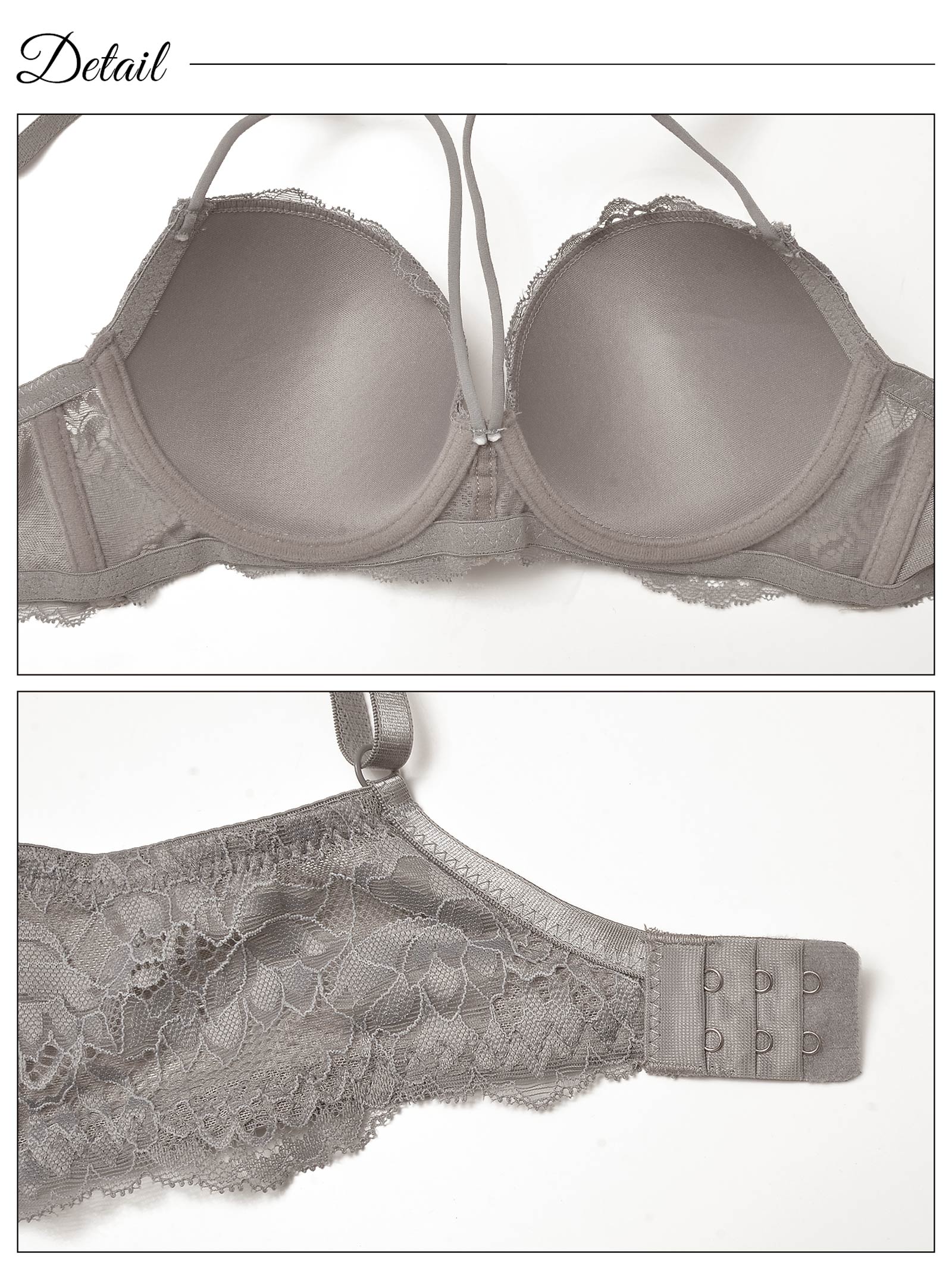 2/16新作!グレイッシュレースコード育乳脇高ブラジャー&バック透けフルバックショーツ