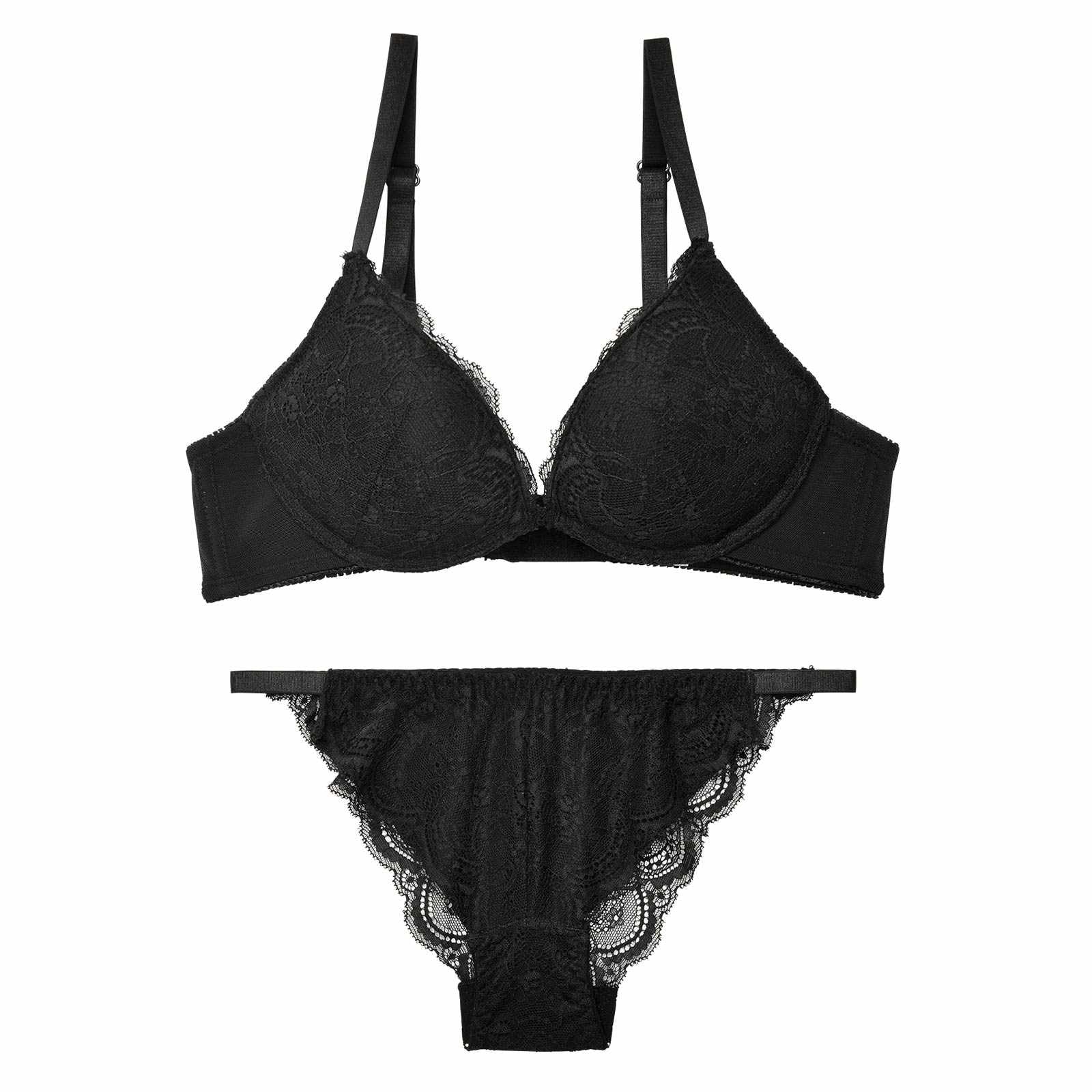 レーシーグラマラスブラジャー&バック透けフルバックショーツ