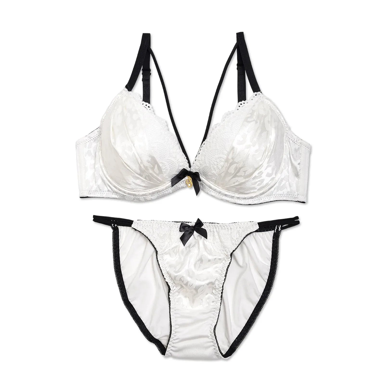 1/8再販!【三上悠亜着用】モノトーンレオパード柄ストラッピーブラジャー&フルバックショーツ - 【公式】247Lingerie