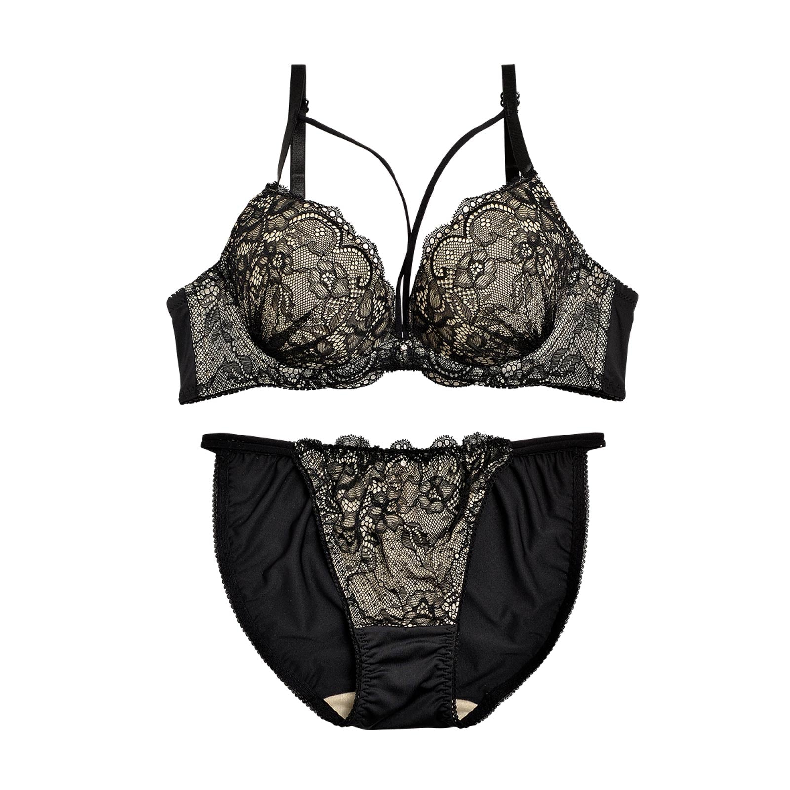 2/21再販!ヌーディーレースコードブラジャー&フルバックショーツ - 【公式】247Lingerie