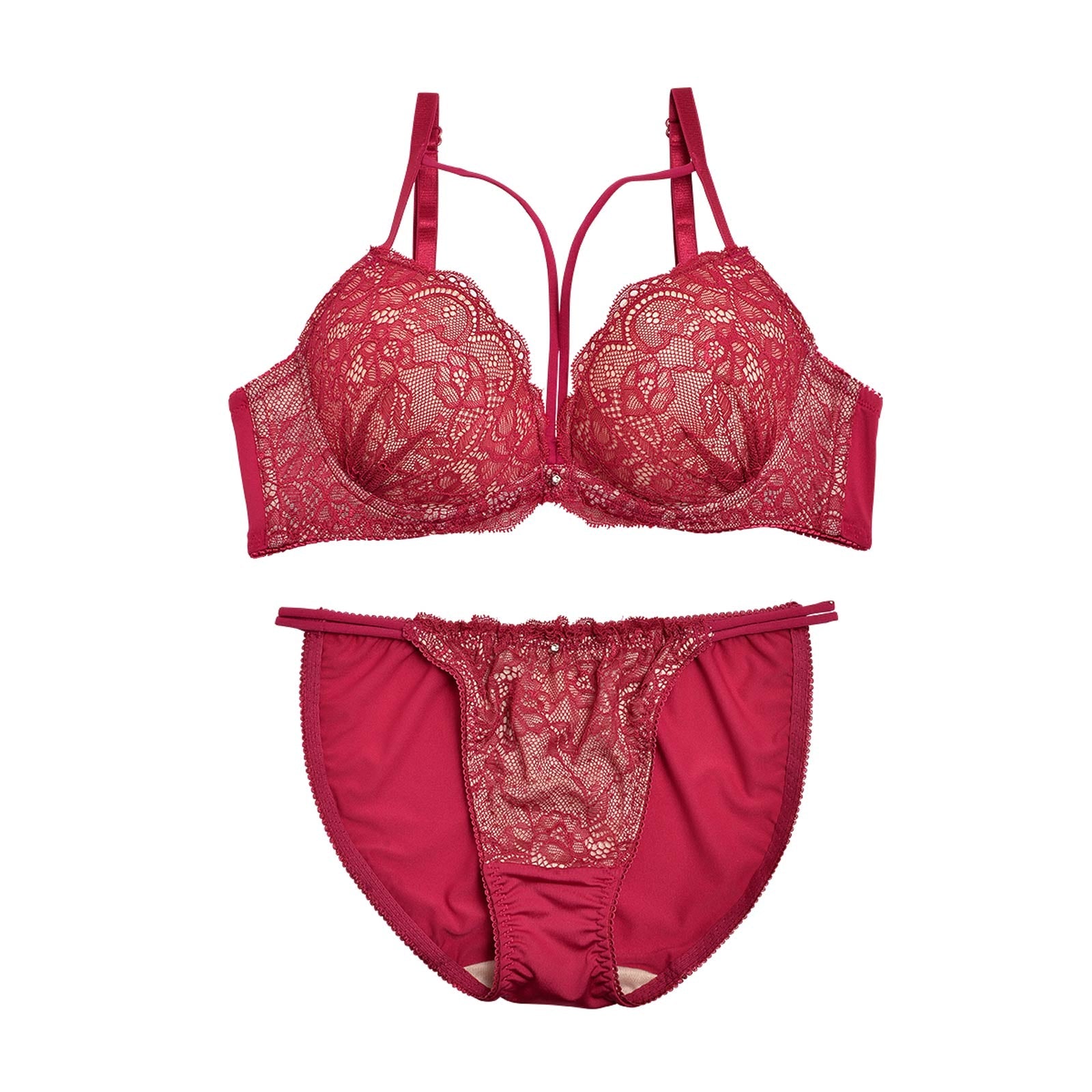 2/21再販!ヌーディーレースコードブラジャー&フルバックショーツ - 【公式】247Lingerie