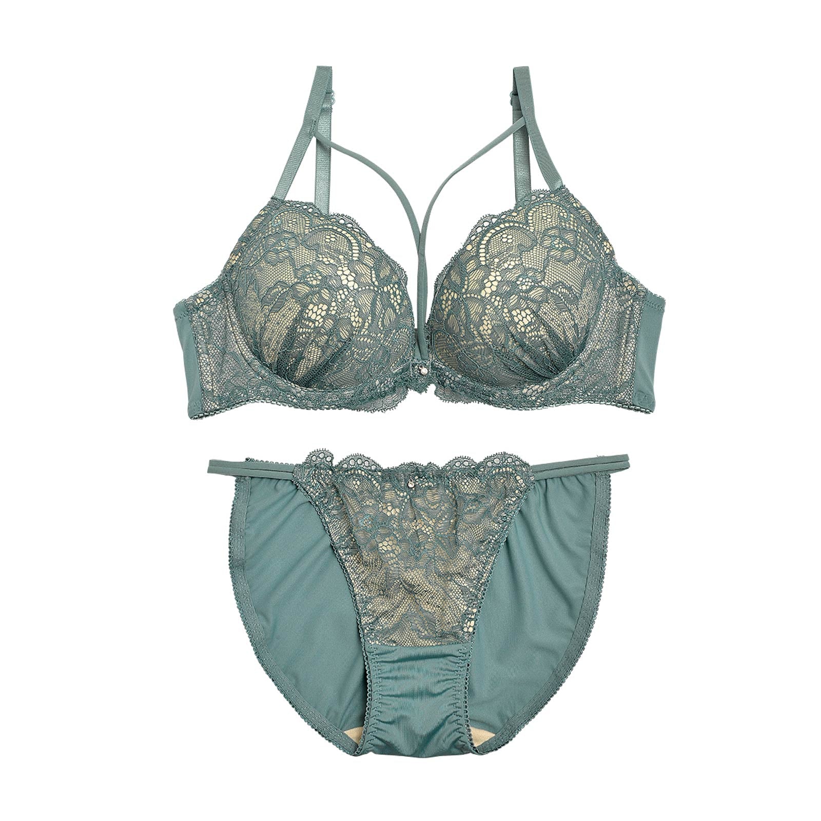 2/21再販!ヌーディーレースコードブラジャー&フルバックショーツ - 【公式】247Lingerie