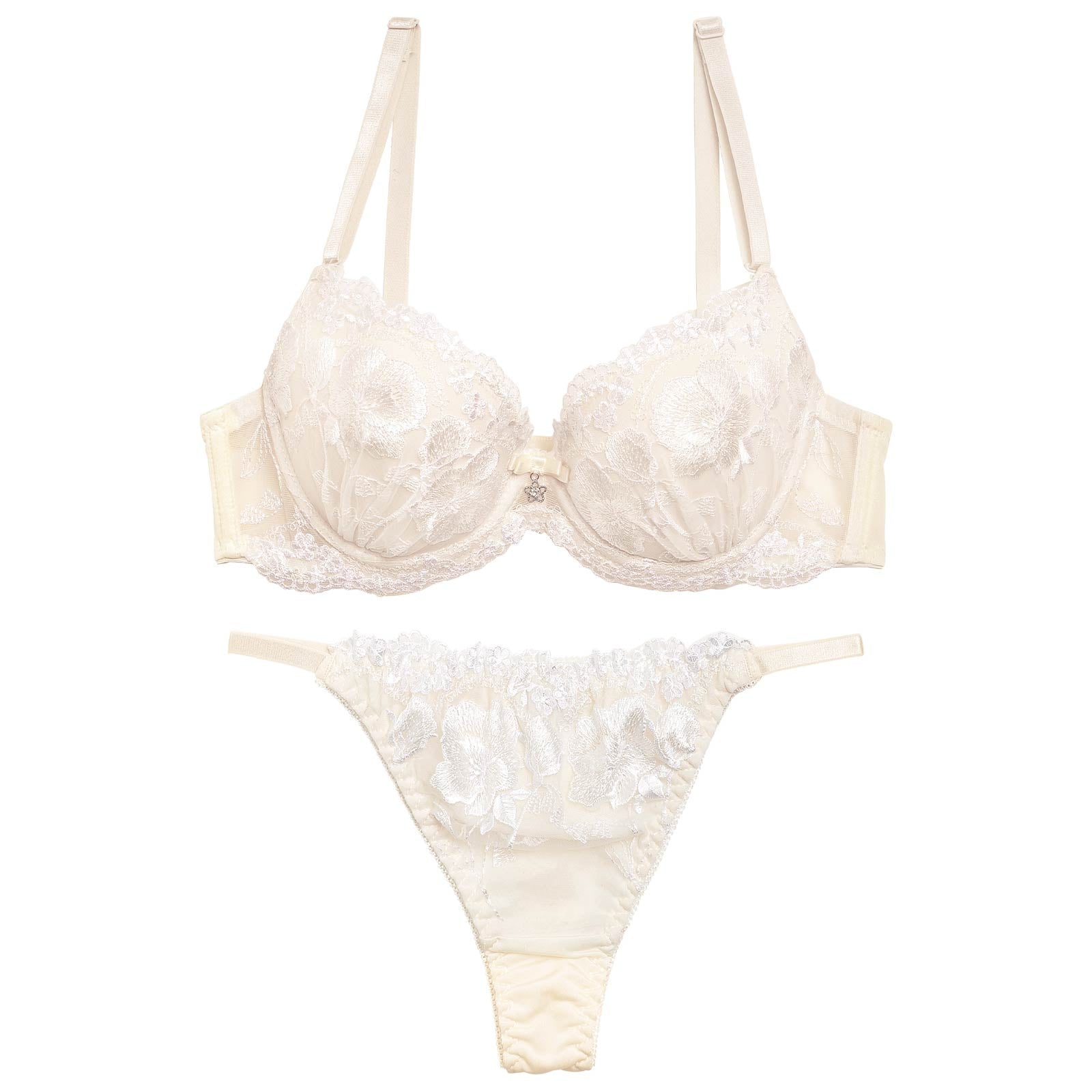 2/10再販!【三上悠亜着用】エレガンスフラワー刺繍ブラジャー&Tバックショーツ - 【公式】247Lingerie