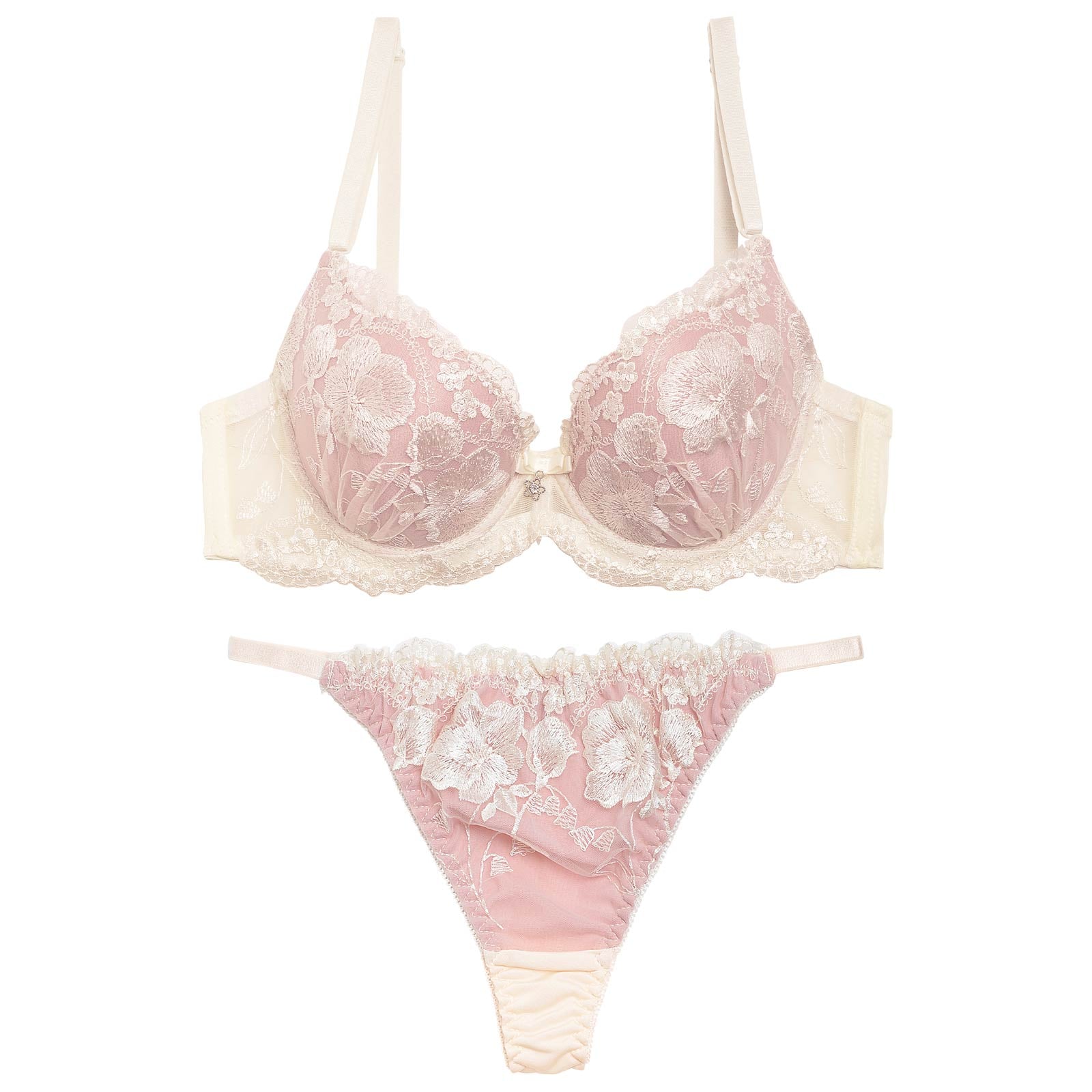 2/10再販!【三上悠亜着用】エレガンスフラワー刺繍ブラジャー&Tバックショーツ - 【公式】247Lingerie