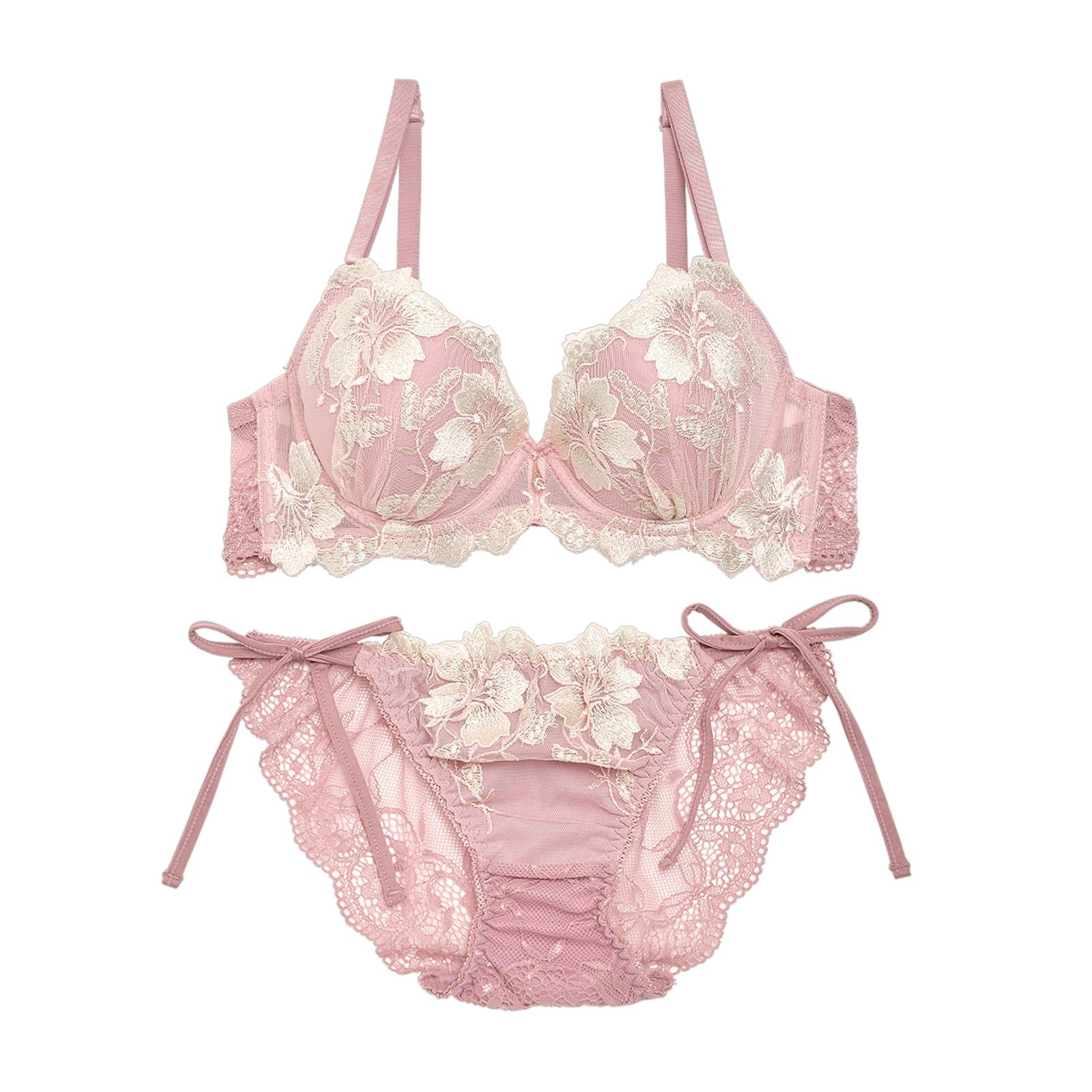 【三上悠亜ちゃん着用】グラジオラスflowerレースブラジャー&サイド紐・バック透けフルバックショーツ