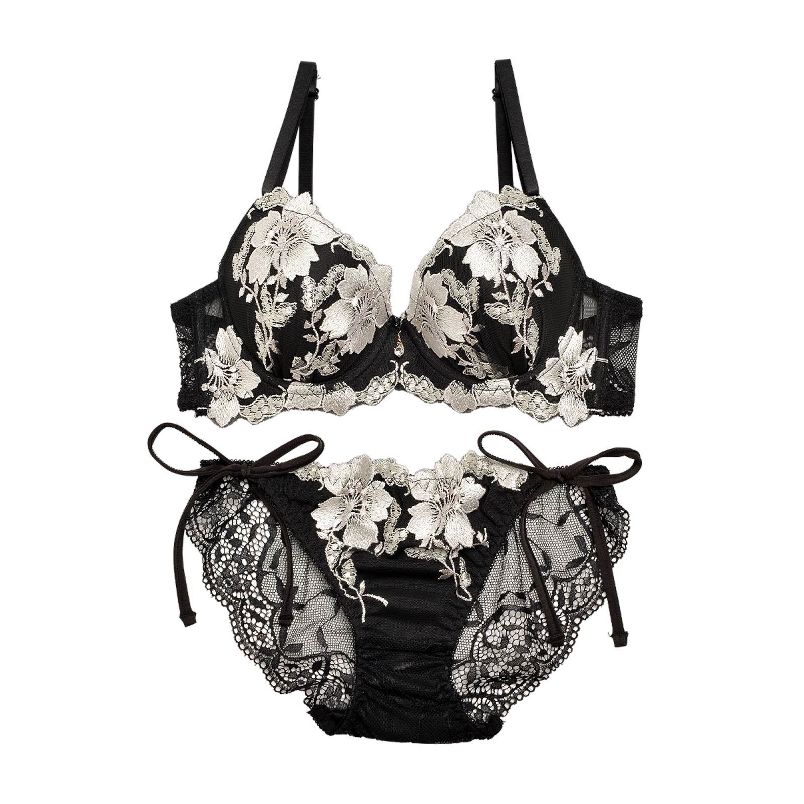 【三上悠亜ちゃん着用】グラジオラスflowerレースブラジャー&サイド紐・バック透けフルバックショーツ