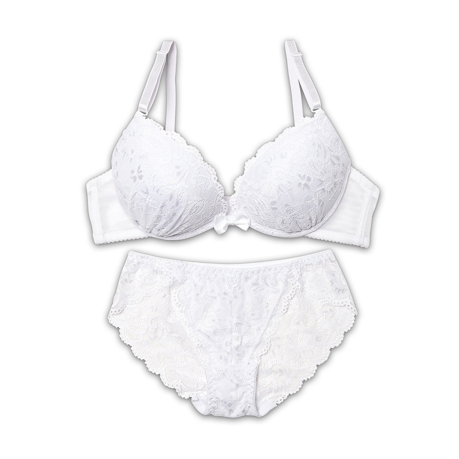 VIVIDカラー×総レースブラジャー&バック透けフルバックショーツ