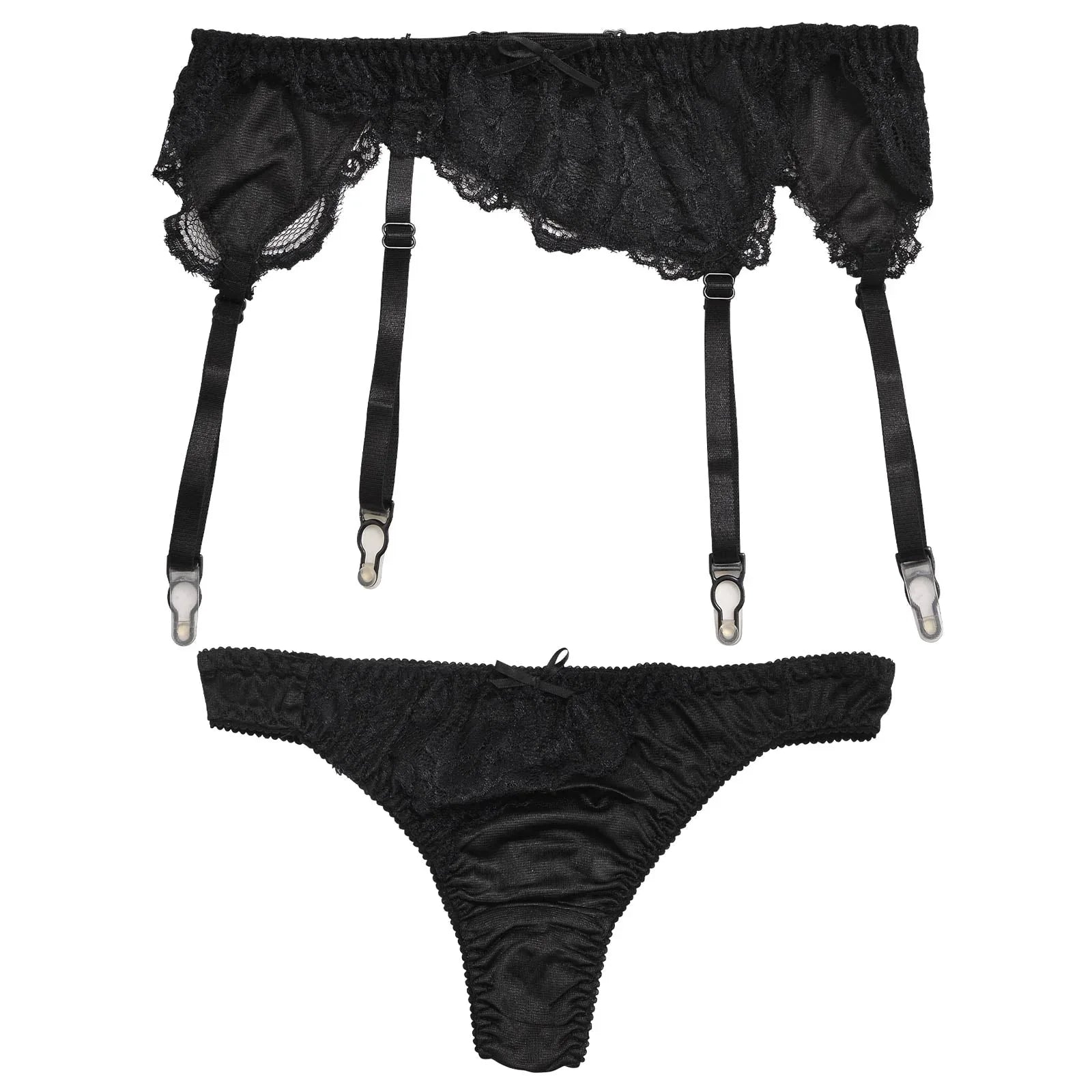 1/15再販!アシンメトリーレースガーターベルト&Tバック - 【公式】247Lingerie