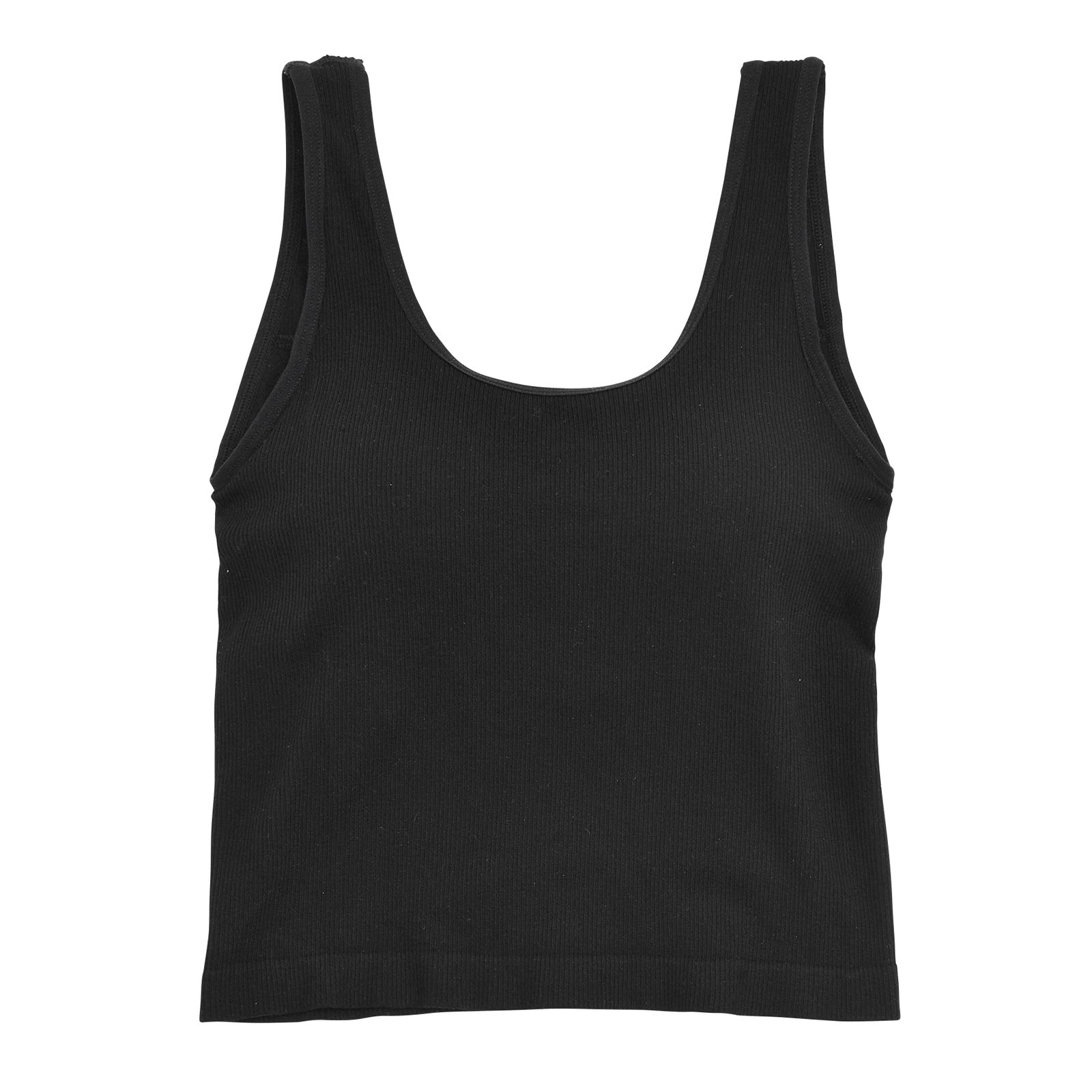 ワンカラーパイピングリブタンクトップ