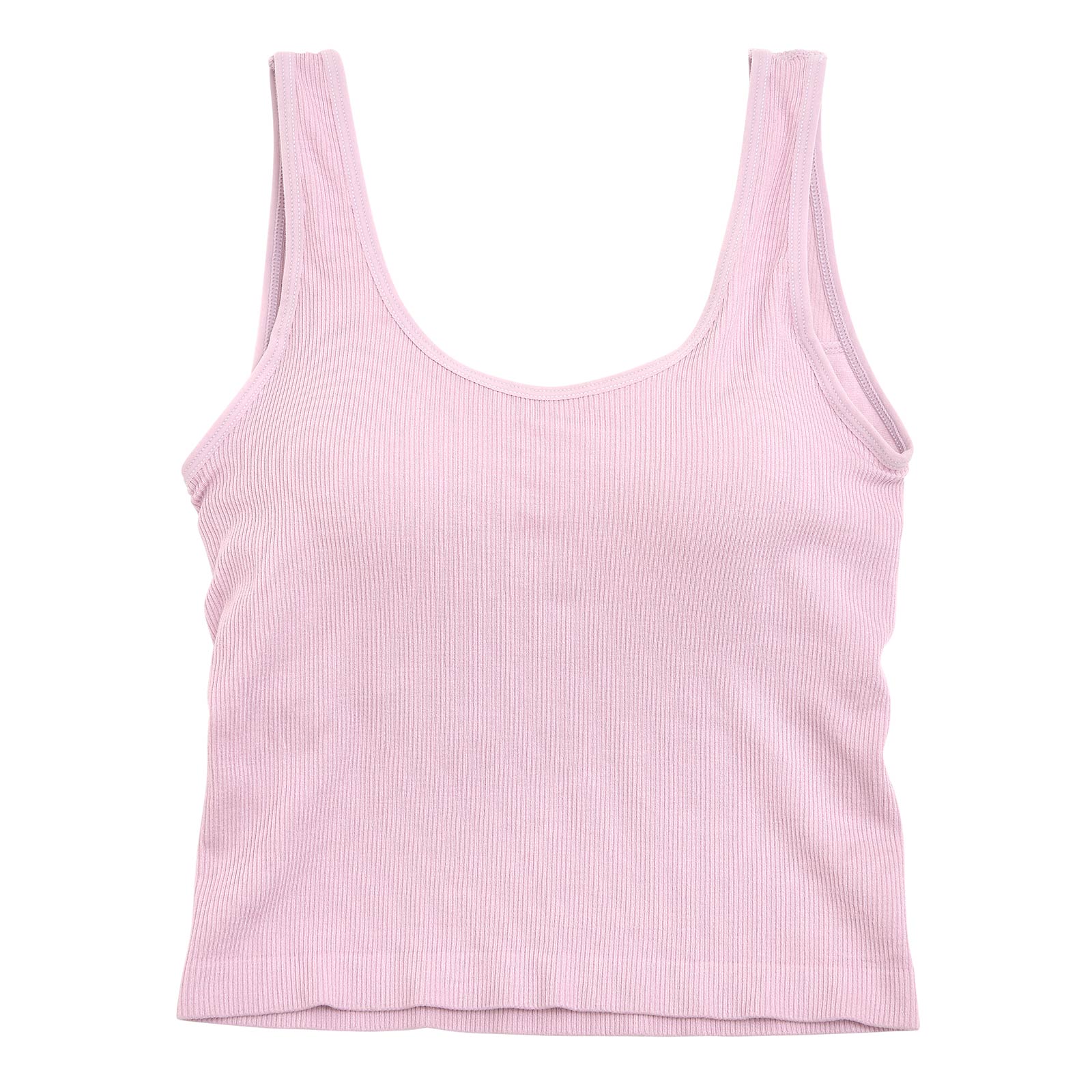 ワンカラーパイピングリブタンクトップ