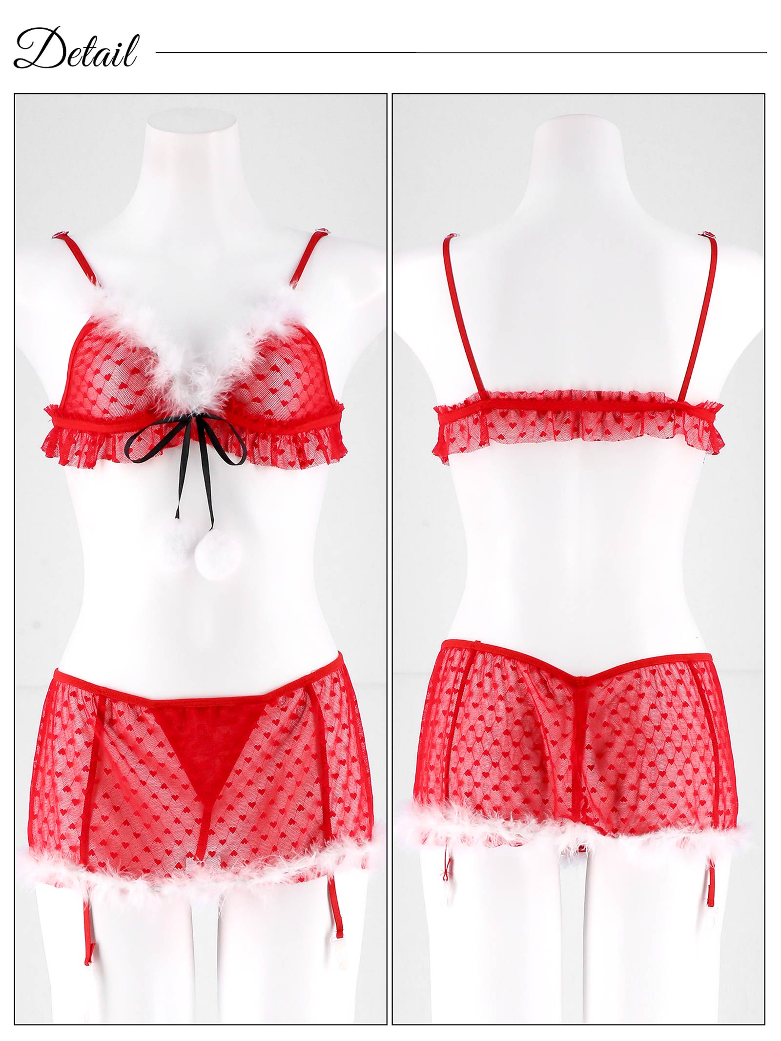 12/13再販!ラブリーシースルーサンタコスプレランジェリー