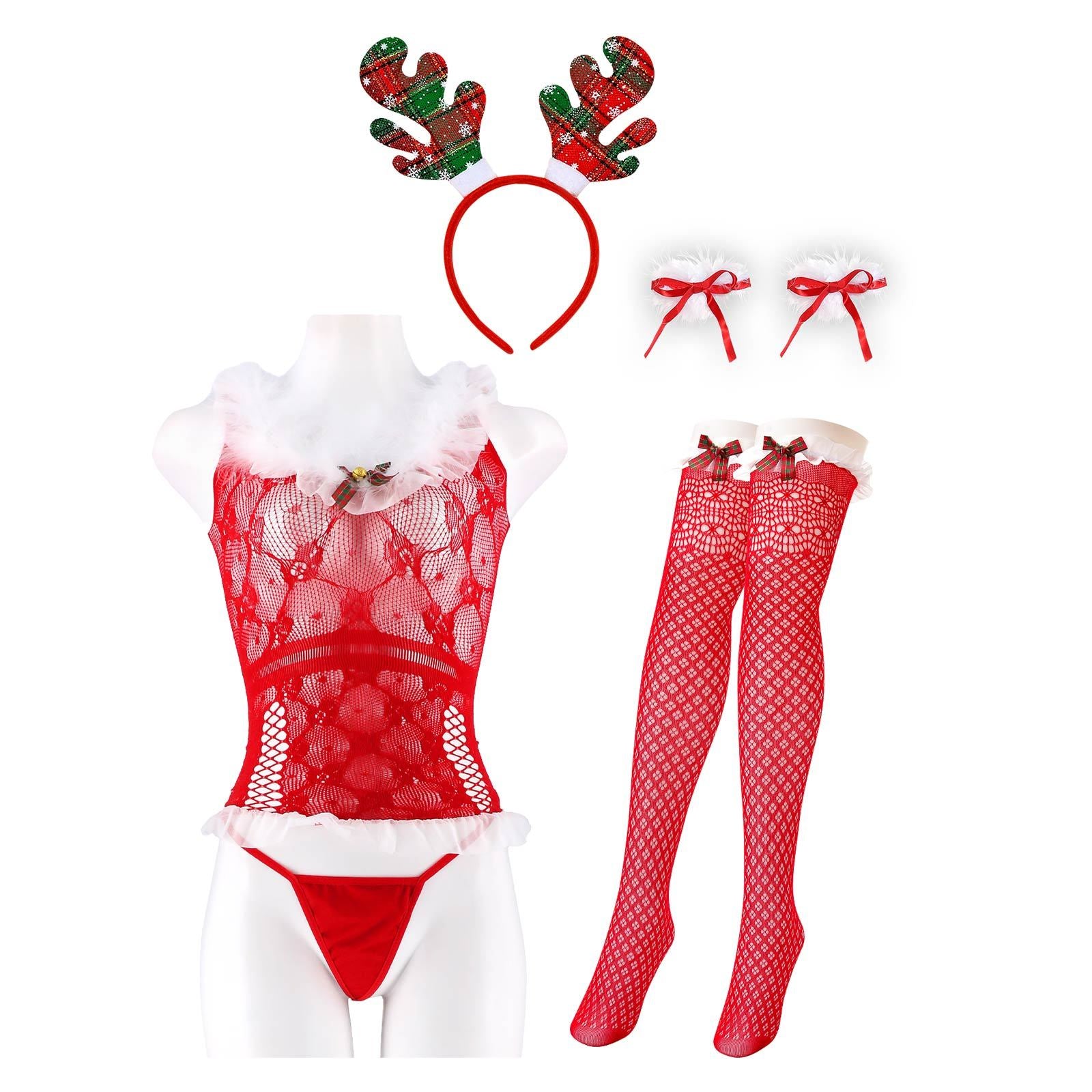 12/3再販!【カチューシャ付き】トナカイサンタコスプレランジェリー
