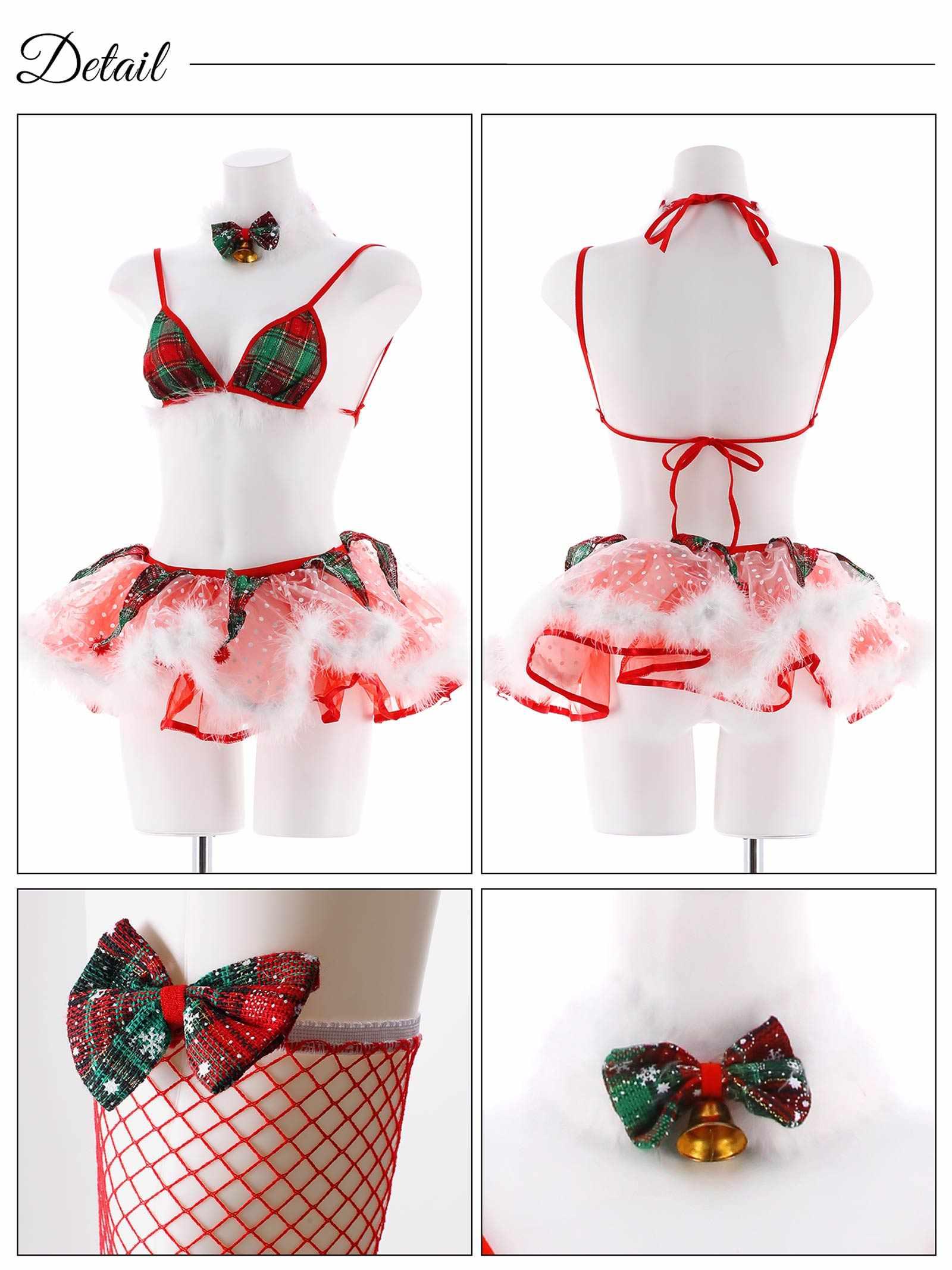 チェック×ドットフェザートナカイコスプレランジェリー - 【公式】247Lingerie